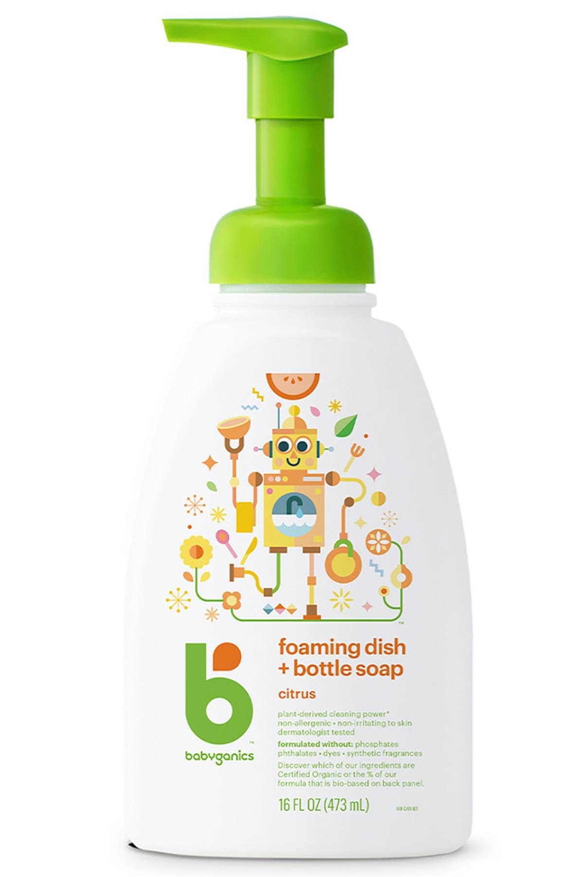 Babyganics Bitkisel Formüllü Bebek Gereçleri Yıkama Köpüren Sabun Narenciye Kokulu 473ML