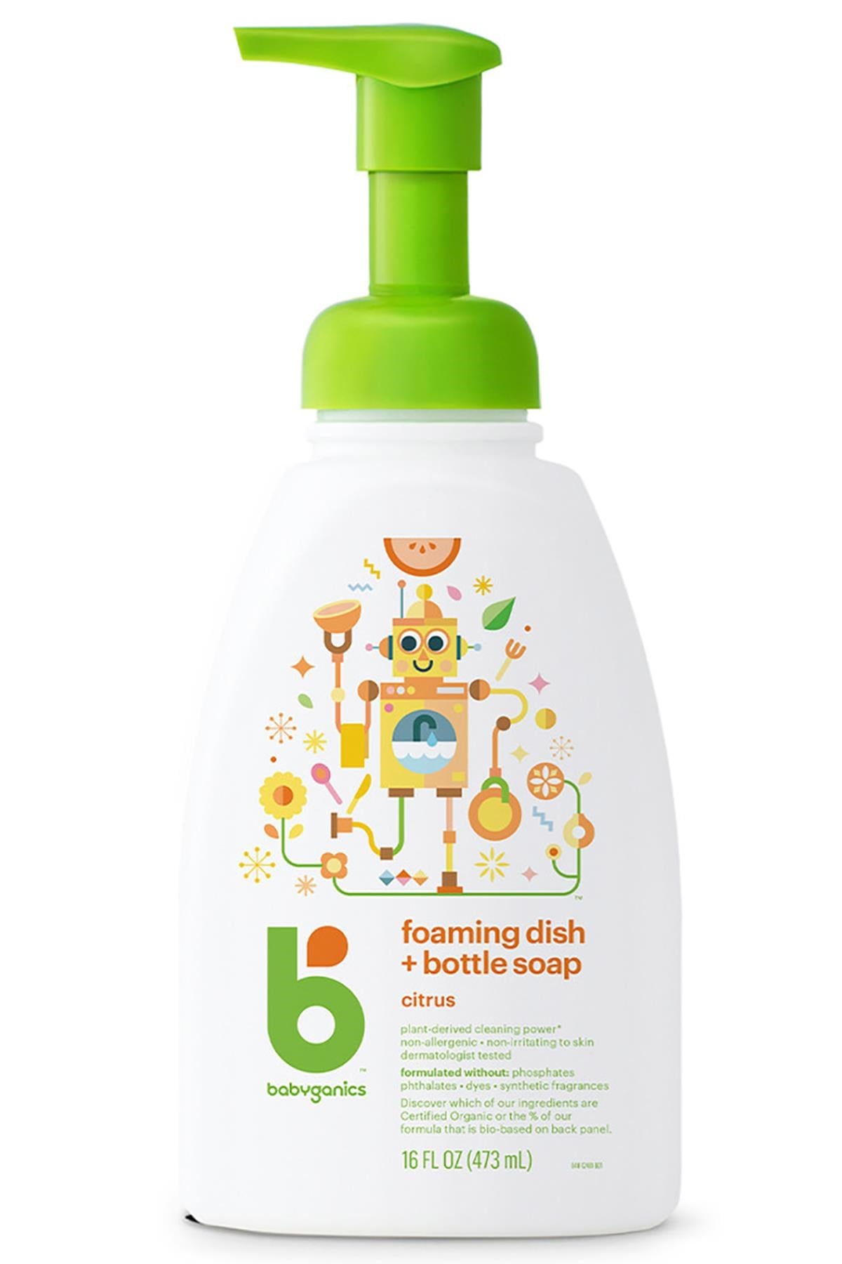 Babyganics Bitkisel Formüllü Bebek Gereçleri Yıkama Köpüren Sabun Narenciye Kokulu 473ML