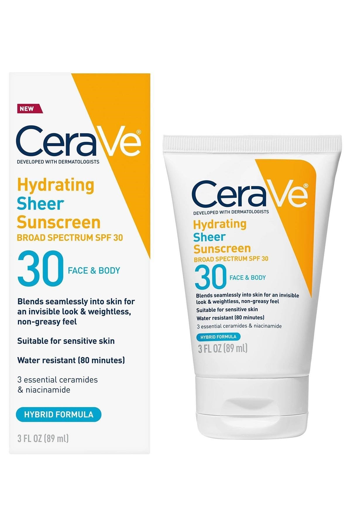 CeraVe Hydrating Sheer SPF30 Yüz ve Vücut Güneş Kremi 89ML