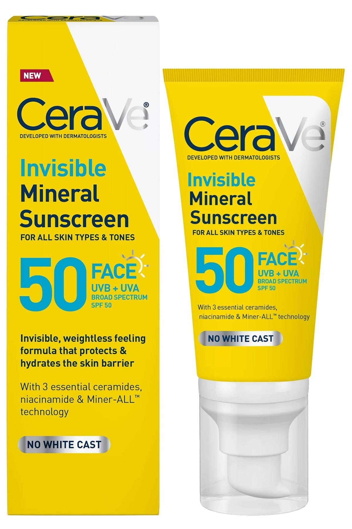 CeraVe Invisible Mineral SPF50 Yüz Güneş Kremi 48ML