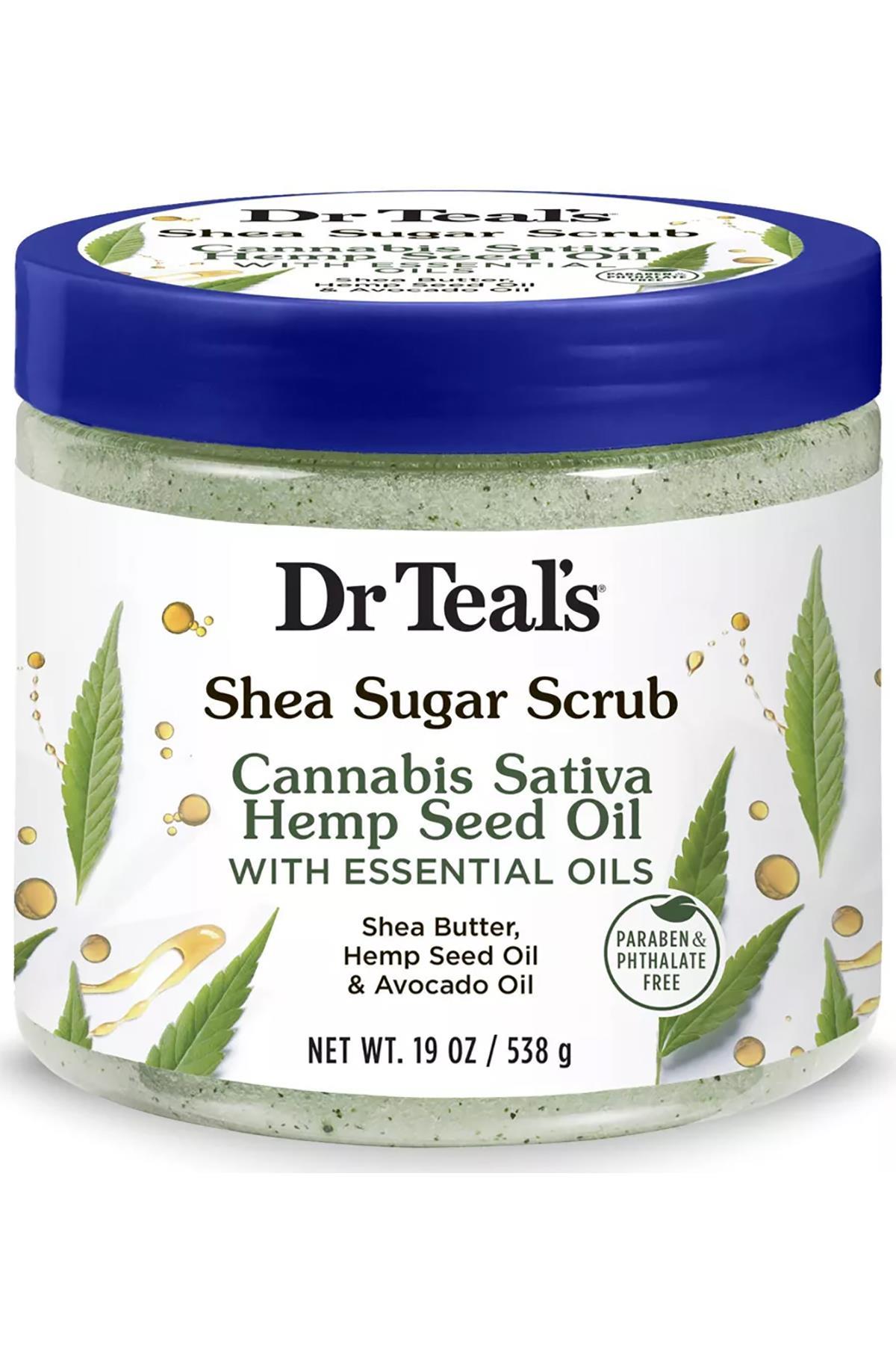 Dr.Teal's Shea Sugar Scrub Hemp Seed Oil Vücut Şeker Peeling 538GR