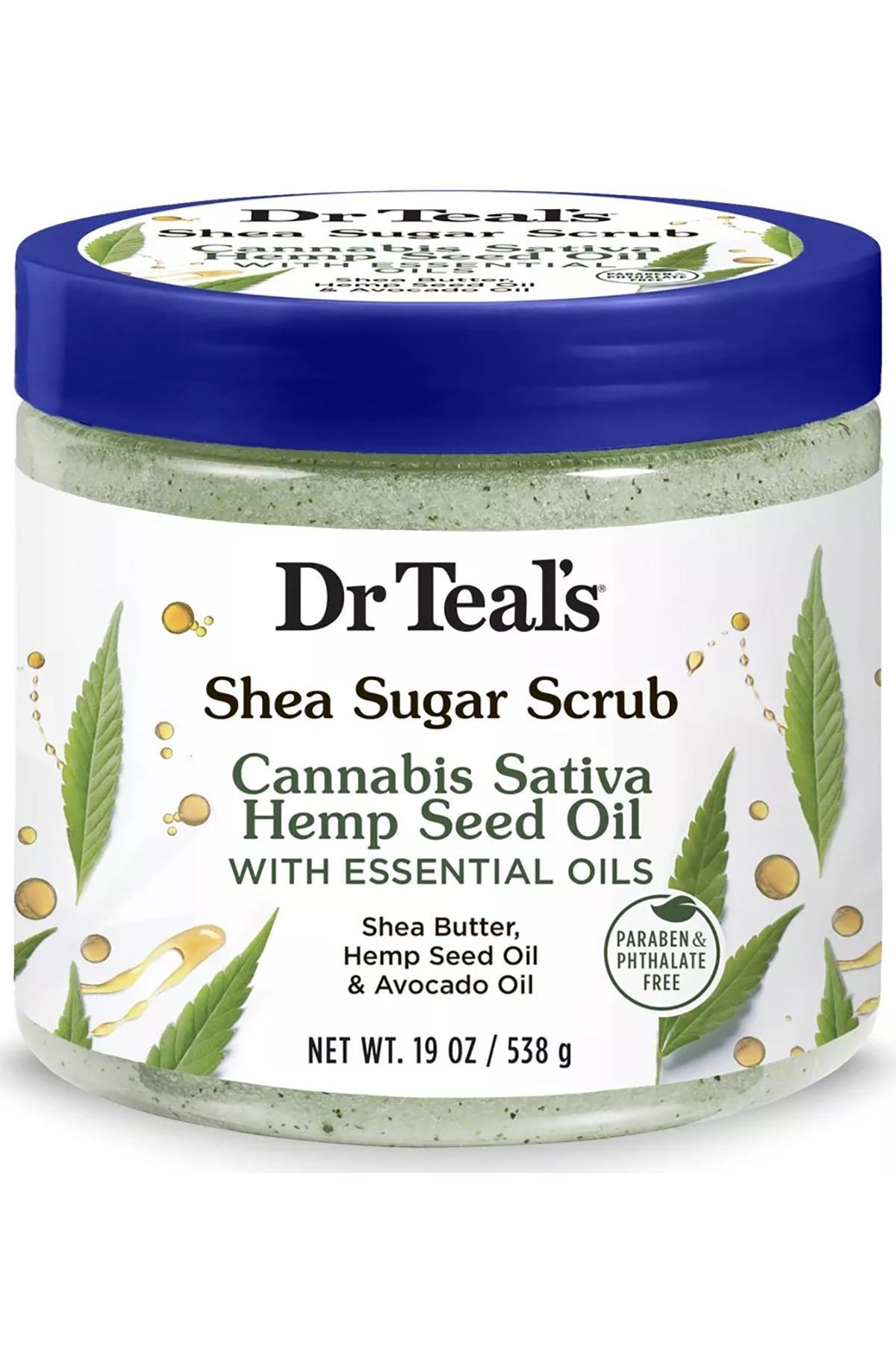 Dr.Teal's Shea Sugar Scrub Hemp Seed Oil Vücut Şeker Peeling 538GR