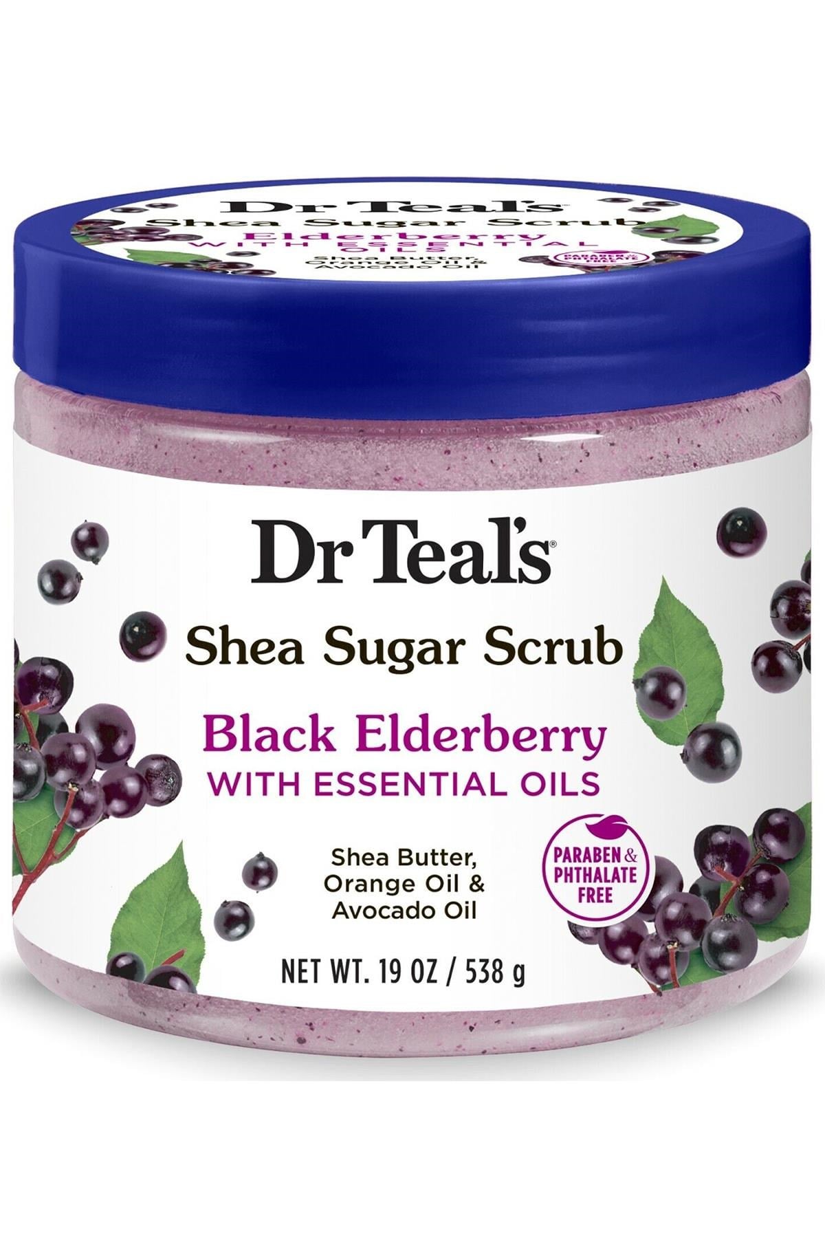 Dr.Teal's Shea Sugar Scrub Black Elderberry Vücut Şeker Peeling 538GR