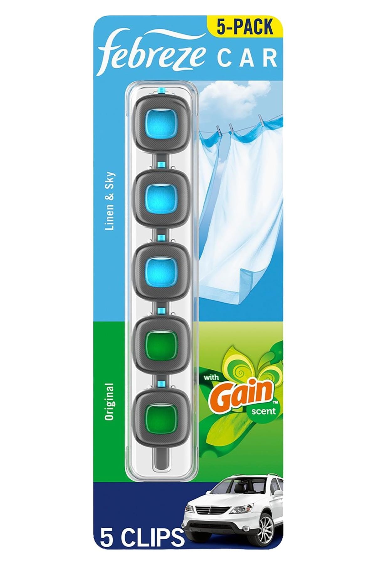Febreze Araba Kokusu Linen & Sky + Gain Original Çeşit Paketi 5li Paket