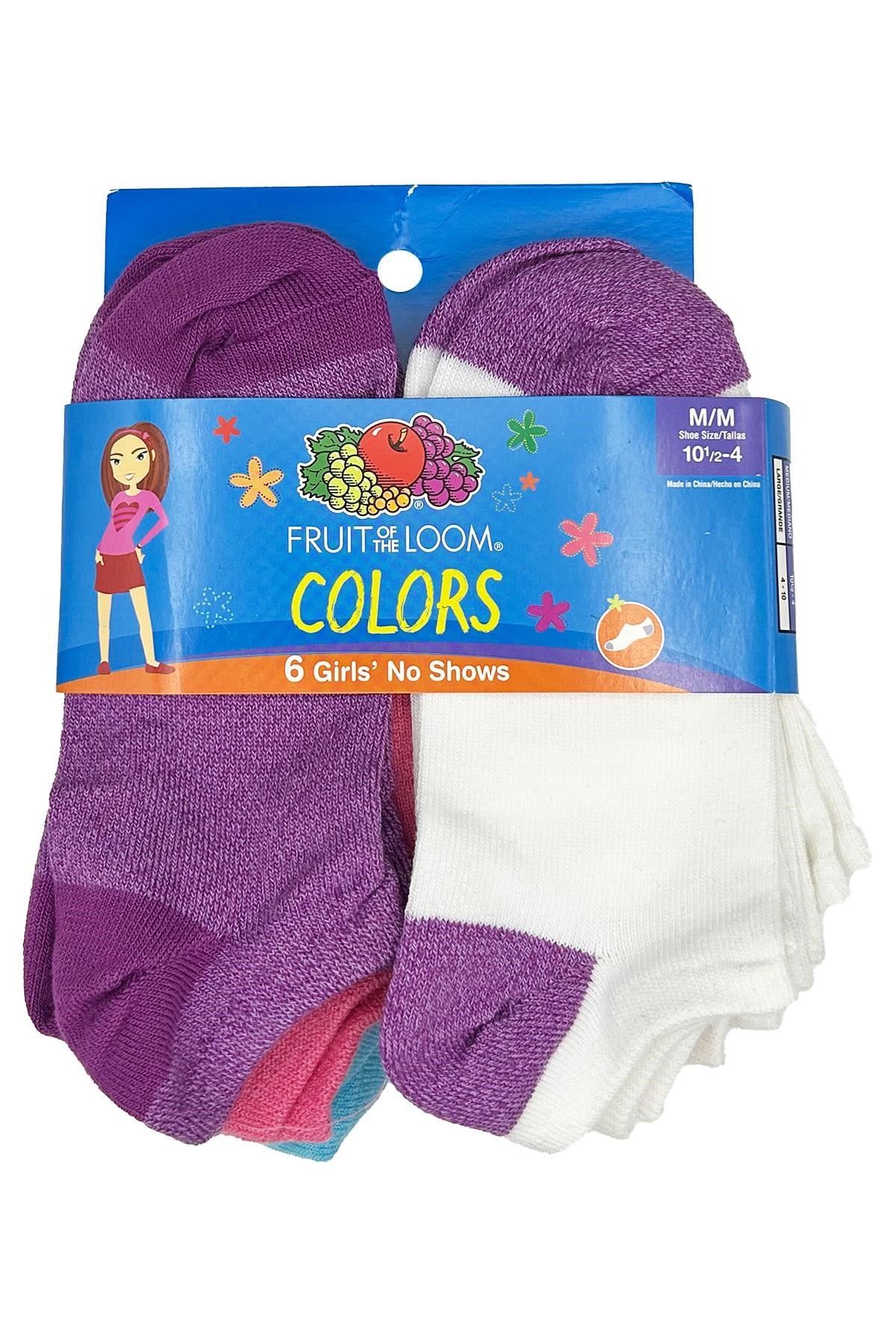 Fruit Of The Loom Colors Girls No Shows Çorap 6lı Paket (M)