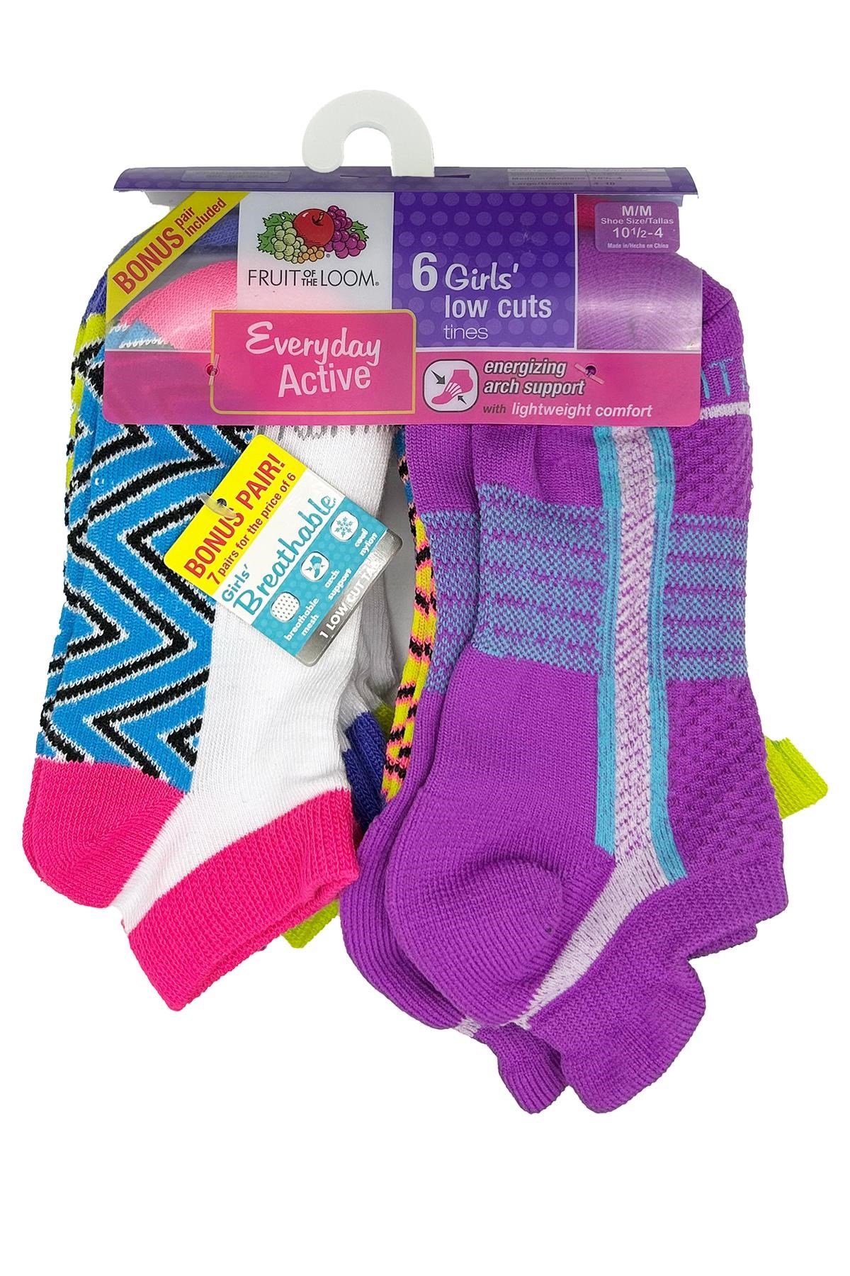 Fruit Of The Loom Girls Low Cuts Tines Çorap 6lı Paket (M)