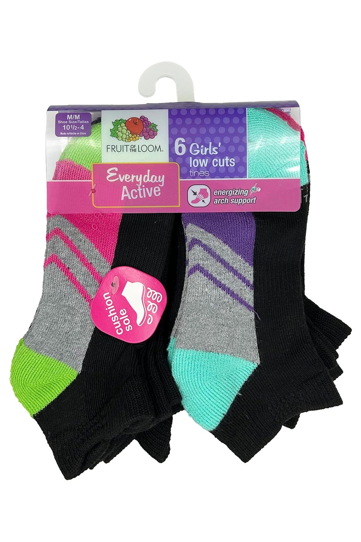 Fruit Of The Loom Girls Low Cuts Tines Çorap 6lı Paket (M)