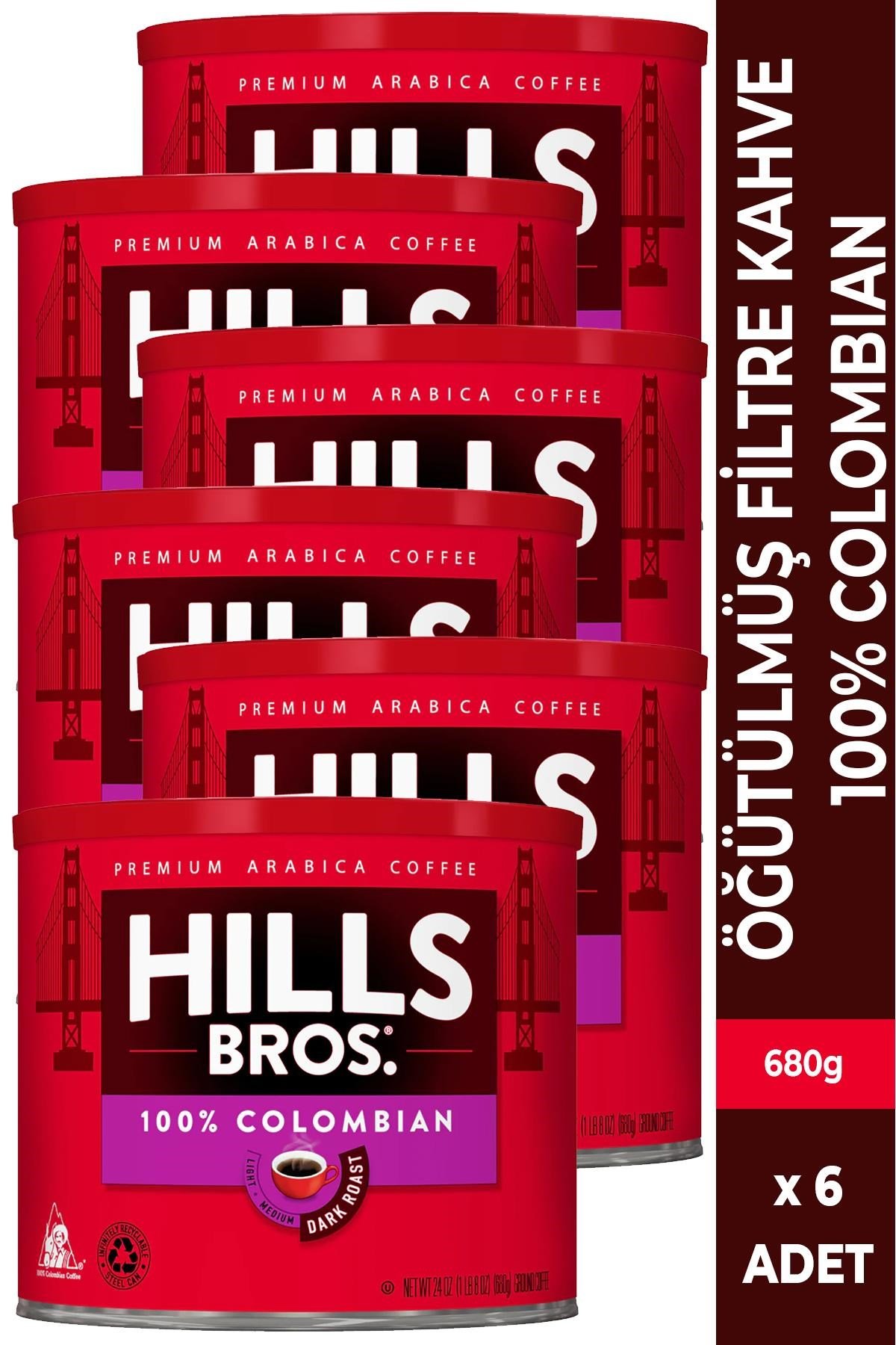 Hills Bros 100% Colombian Filtre Kahve 680GR x 6 Adet