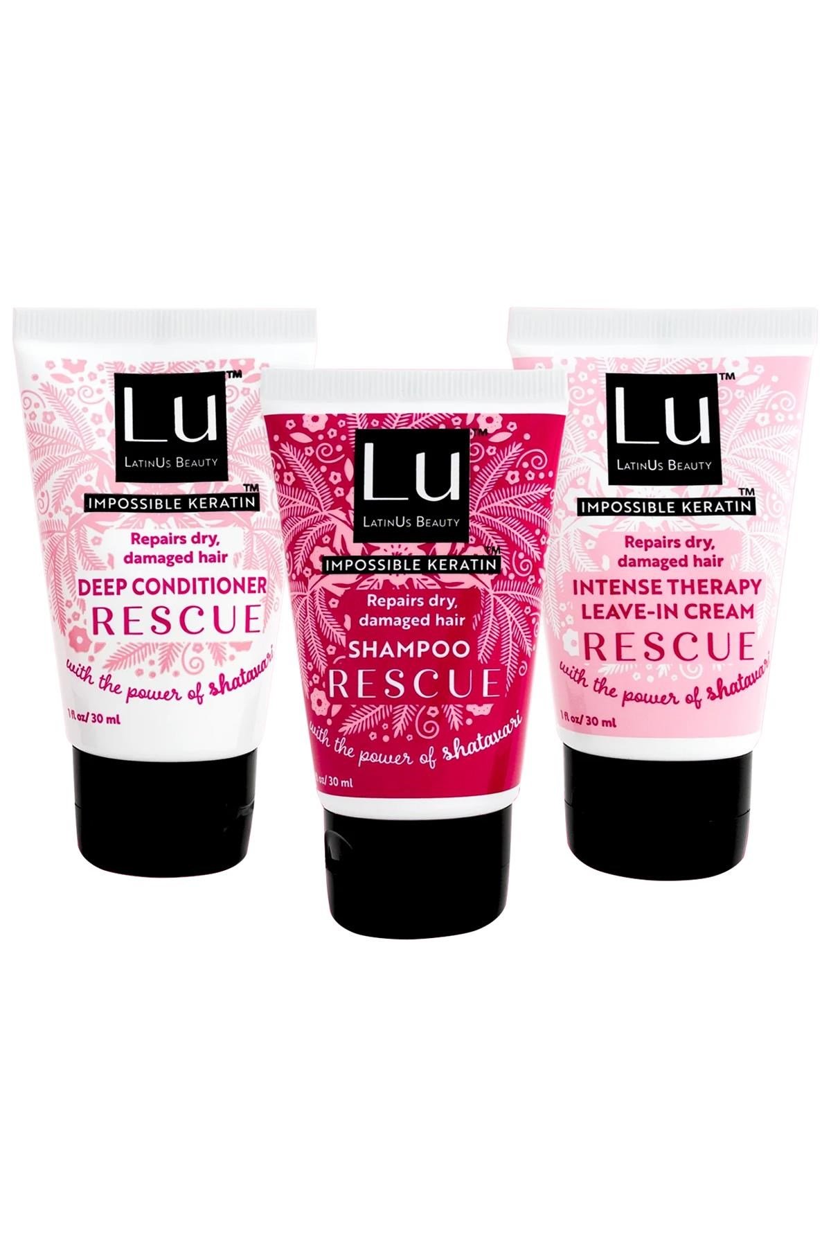LatinUs Beauty Rescue Şampuan, Saç Kremi ve Şekillendirici Krem Seyahat Seti
