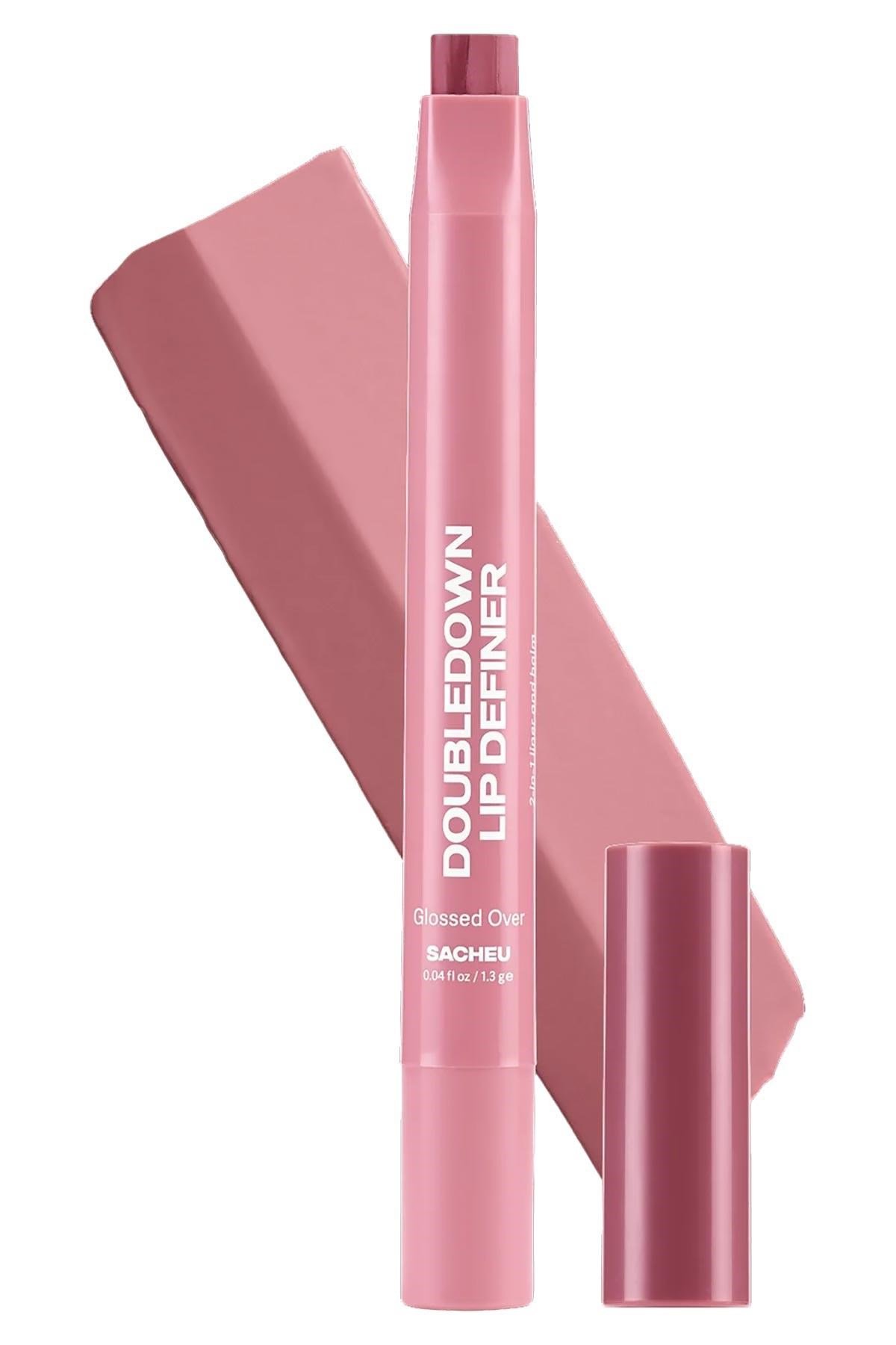Sacheu DoubleDown Lip Definer 2'si 1 Arada Dudak Kalemi ve Balm 07 Glossed Over 1.3GR