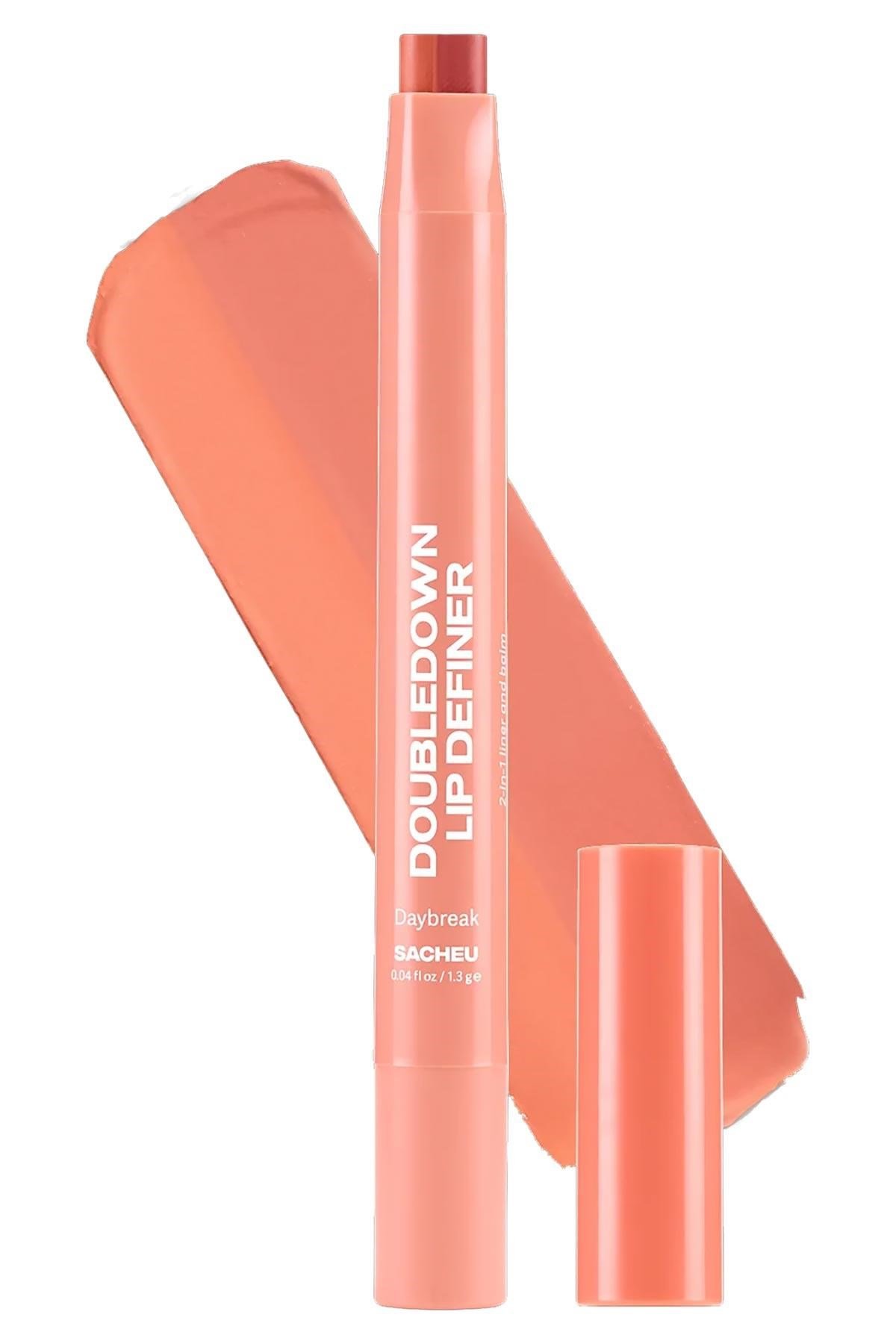 Sacheu DoubleDown Lip Definer 2'si 1 Arada Dudak Kalemi ve Balm 05 Daybreak 1.3GR