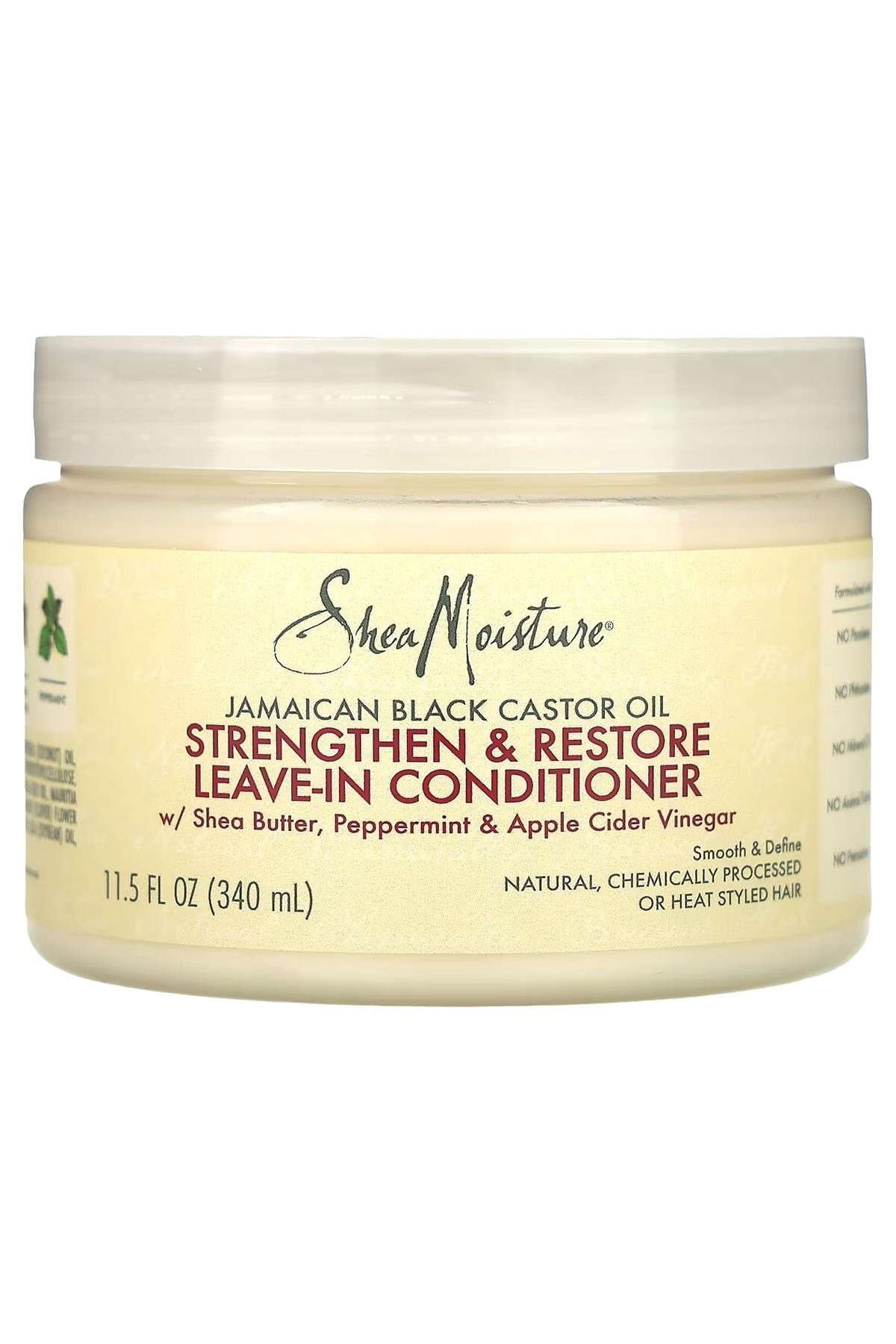 Shea Moisture Jamaican Black Castor Oil Güçlendirici ve Onarıcı Durulanmayan Saç Kremi 340ML