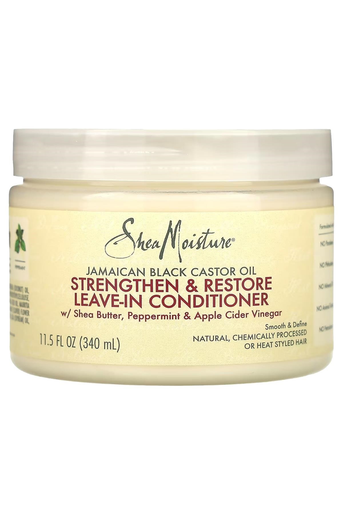 Shea Moisture Jamaican Black Castor Oil Güçlendirici ve Onarıcı Durulanmayan Saç Kremi 340ML