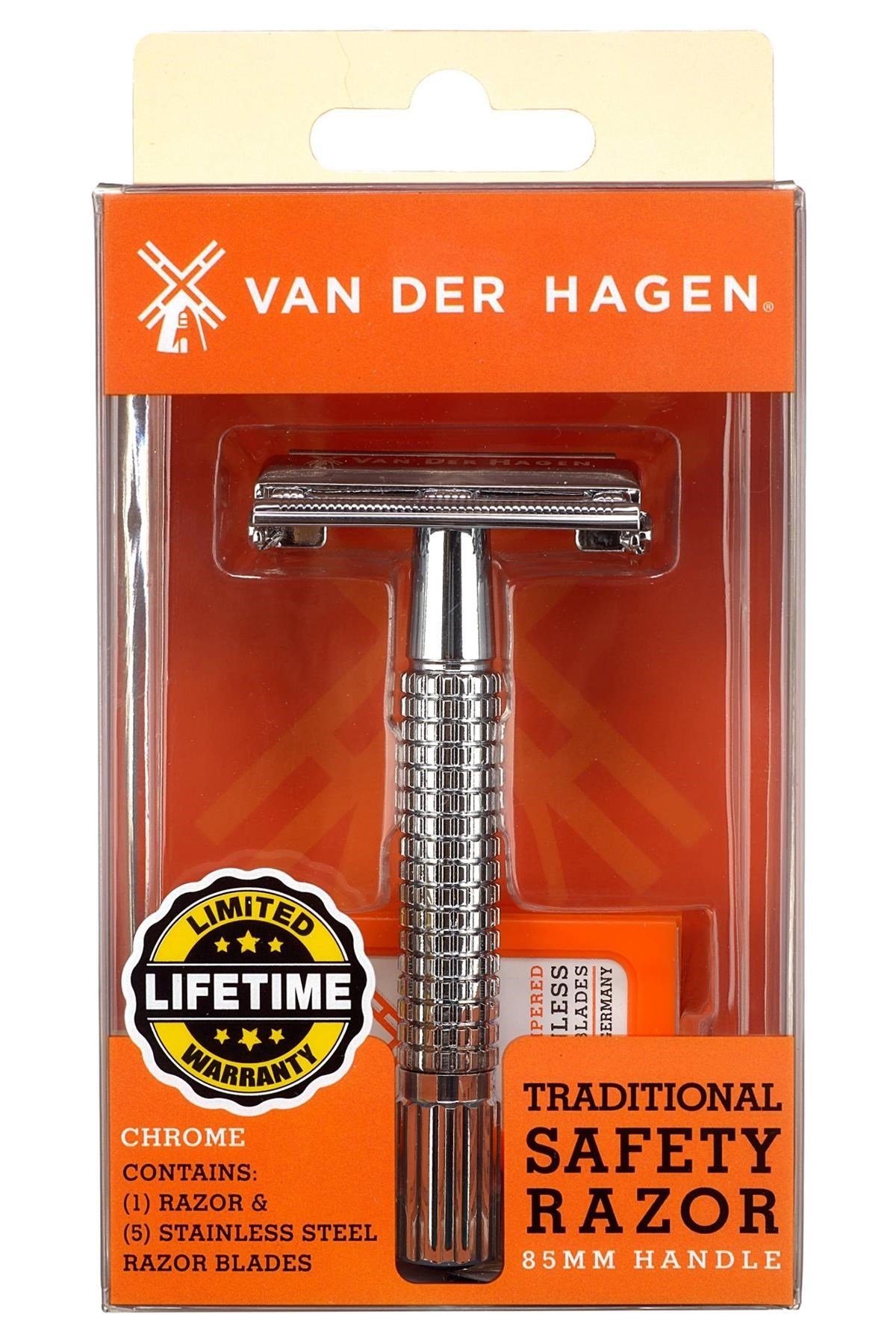 Van Der Hagen Krom Taraksız Jiletli Tıraş Makinesi + 5 Adet Tıraş Bıçağı