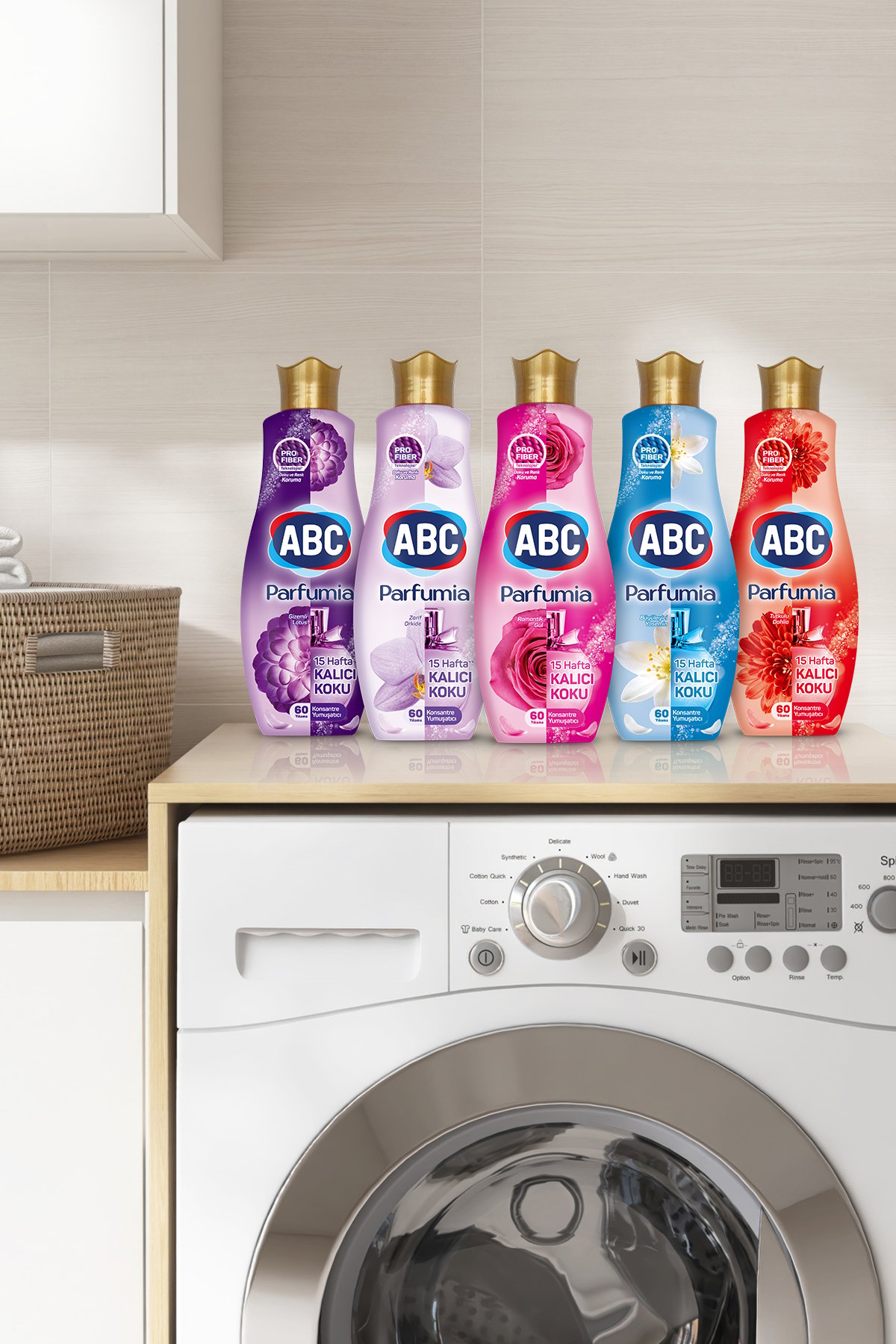 Abc Konsantre Yumuşat. Romantik Gül (Pembe) 1440 ml