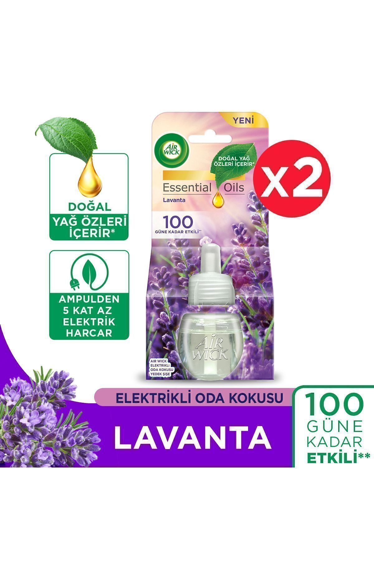Air Wick Elektrikli Oda Kokusu Cihaz Yedek Şişe Lavanta x2 Adet