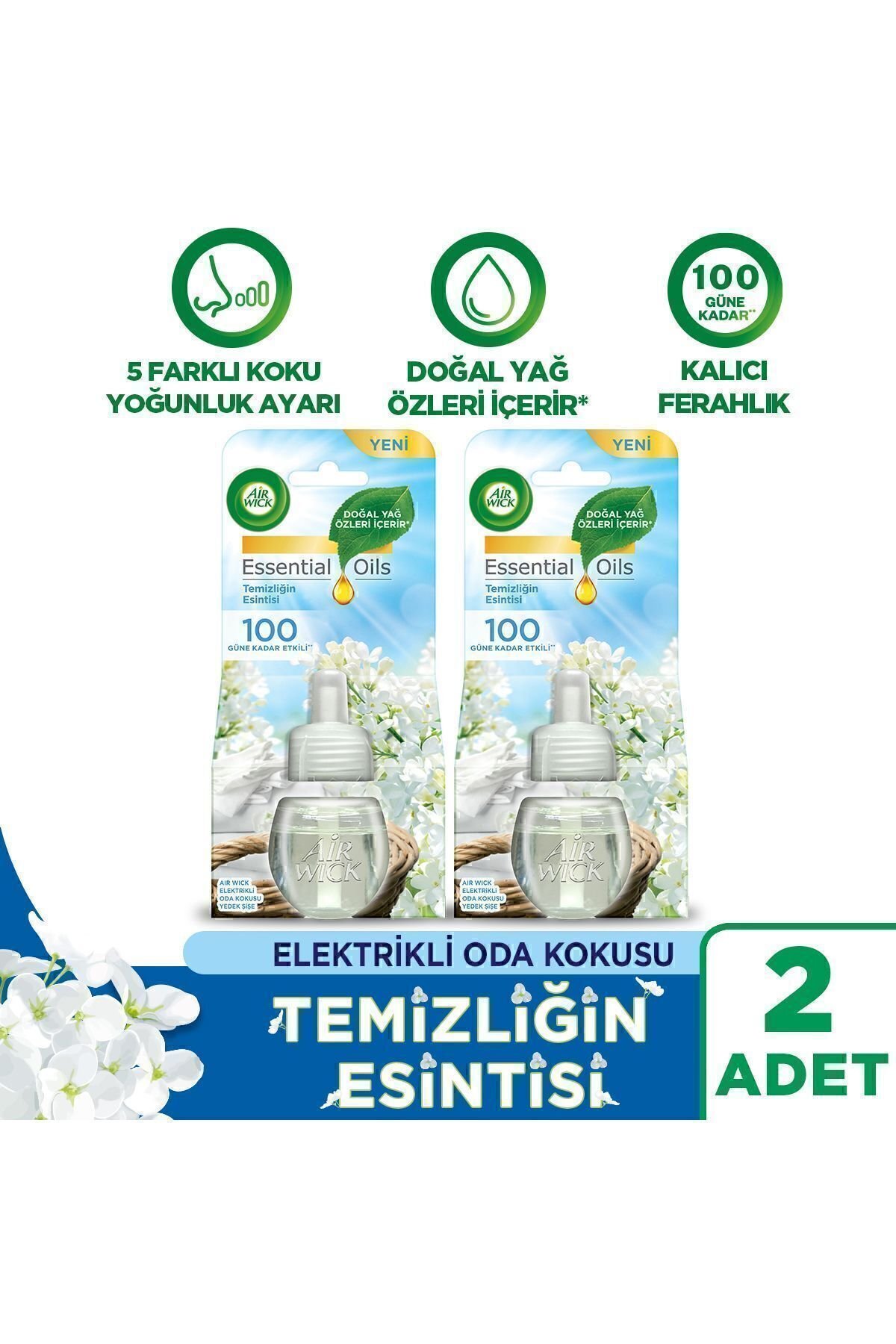 Air Wick Elektrikli Oda Kokusu Yedek Şişe Temizliğin Esintisi x2 Adet