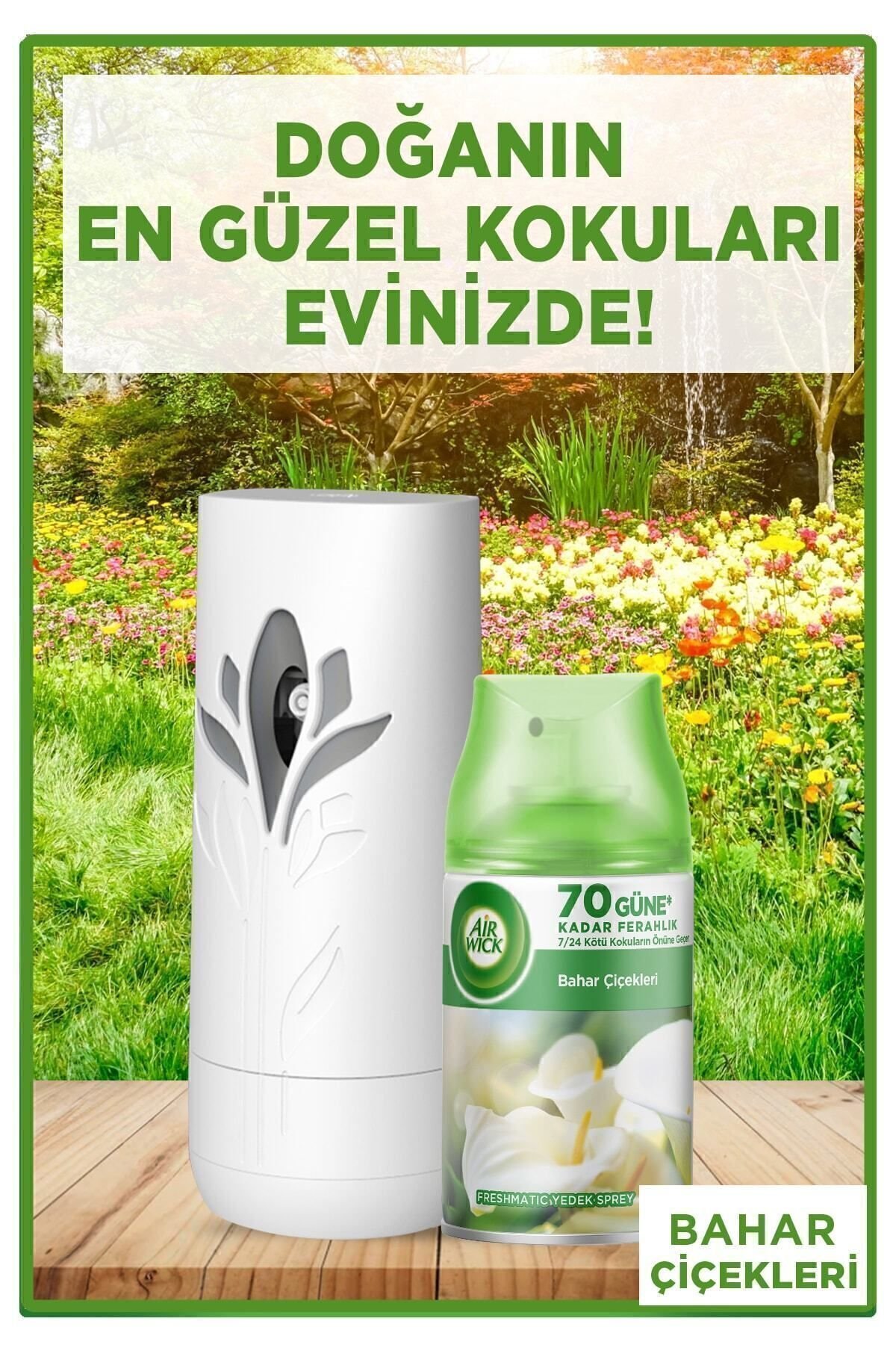 Air Wick Oda Kokusu Freshmatik, Otomatik Sprey Makine + Bahar Çiçekleri Yedek Sprey 250 ml