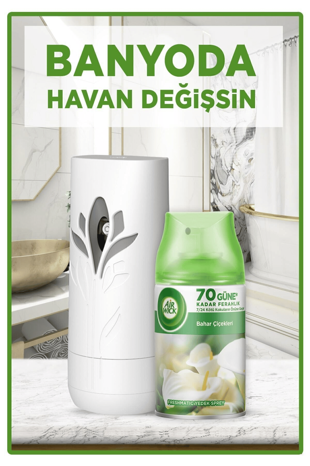Air Wick Oda Kokusu Freshmatik, Otomatik Sprey Makine + Bahar Çiçekleri Yedek Sprey 250 ml