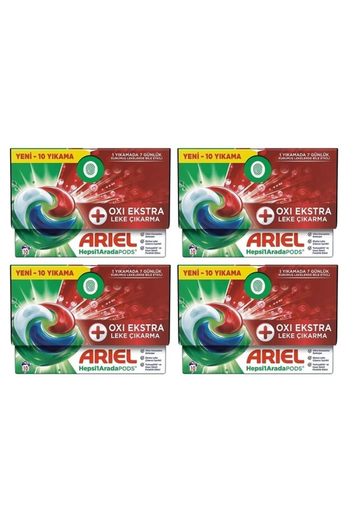 Ariel Hepsi1Arada PODS® Oxi Extra Leke Çıkarma Kapsül Çamaşır Deterjanı Beyazlar ve Renkliler 10 Yıkama x4