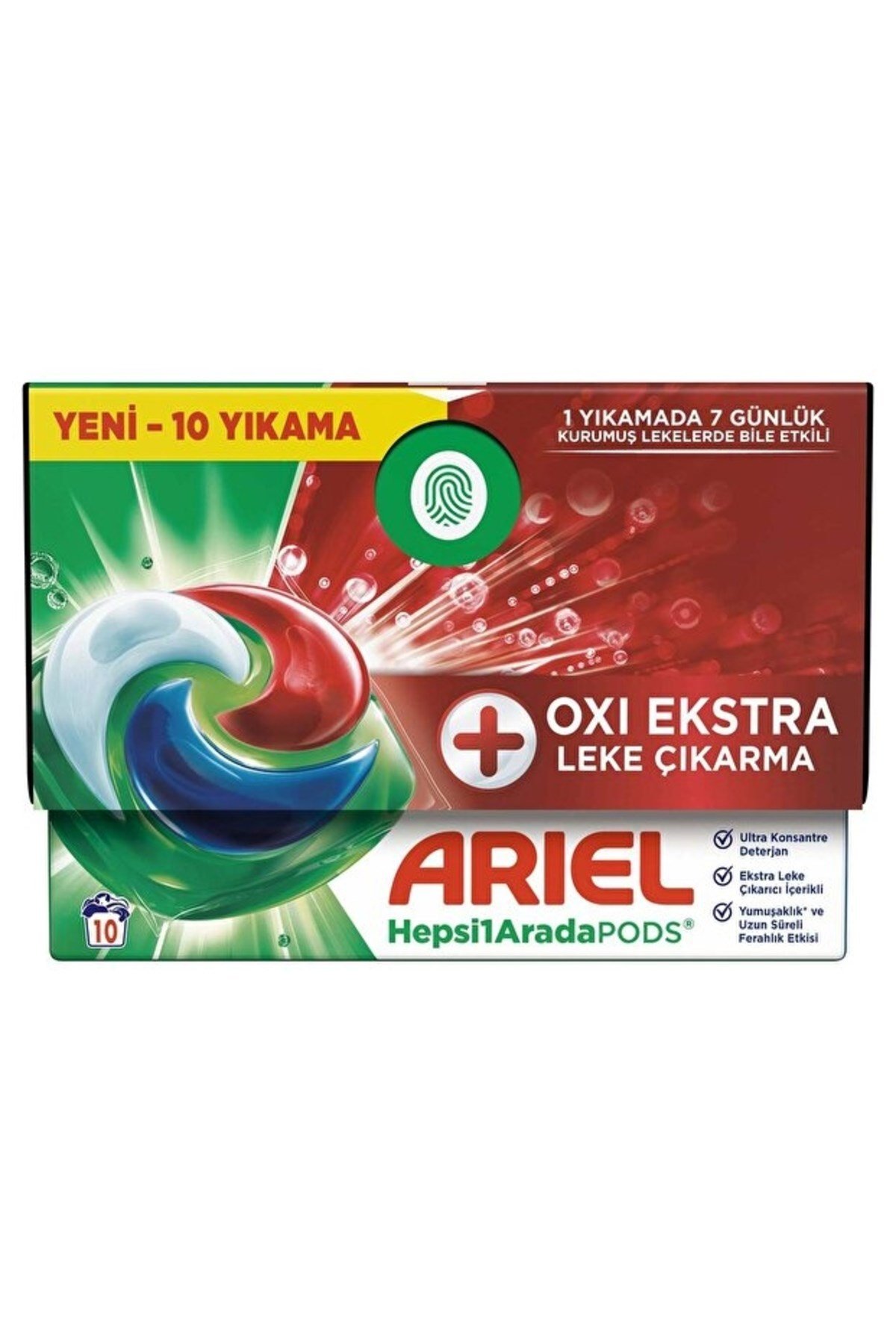 Ariel Hepsi1Arada PODS® Oxi Extra Leke Çıkarma Kapsül Çamaşır Deterjanı Beyazlar ve Renkliler 10 Yıkama