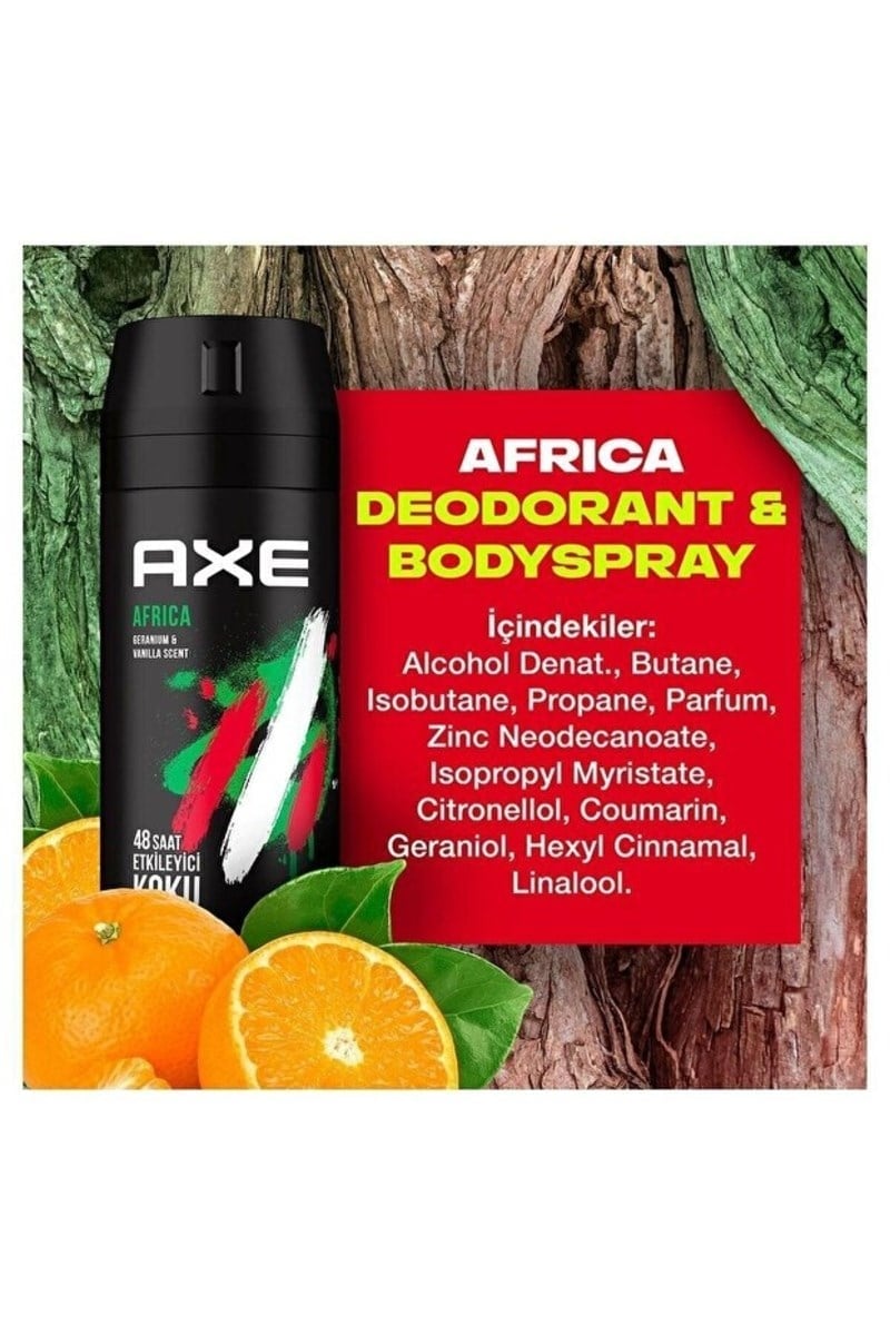 Axe Erkek Sprey Deodorant Africa 150ml x3 Adet
