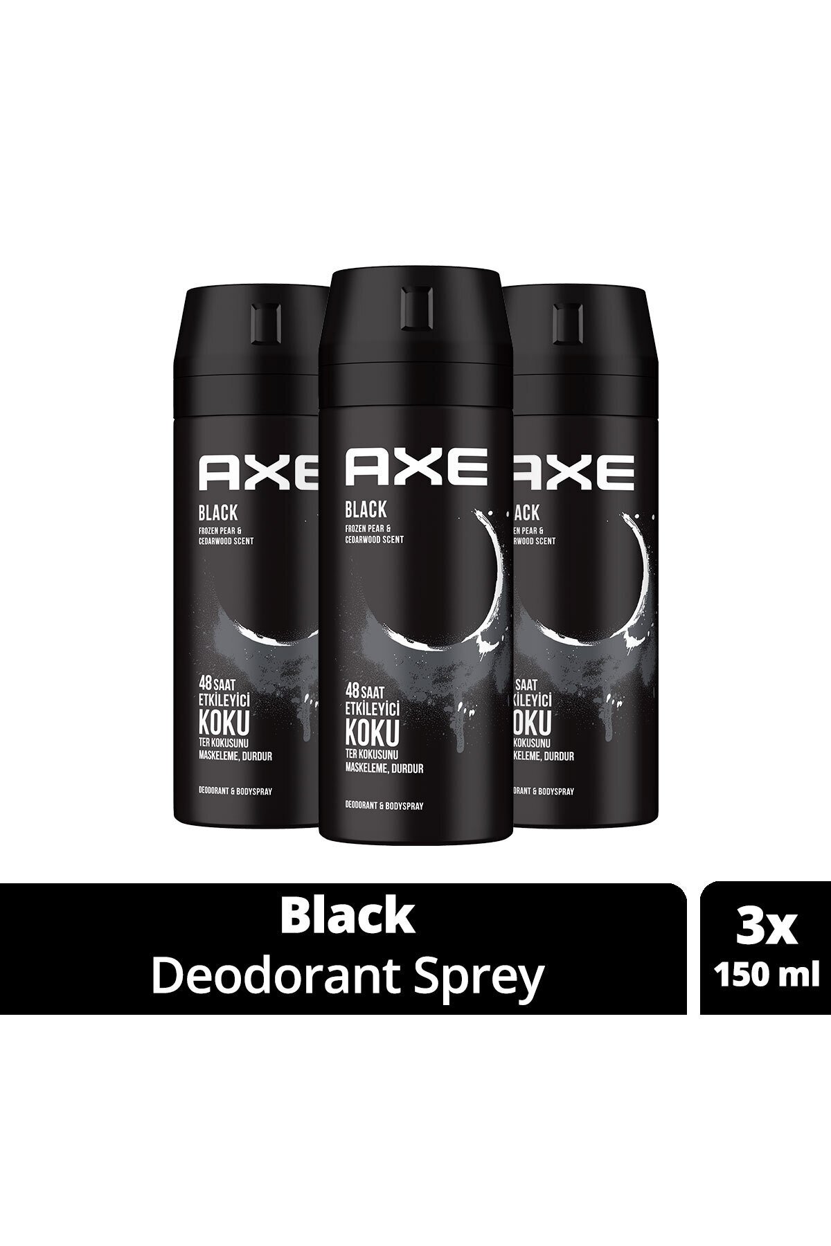 Axe Erkek Sprey Deodorant Black 150ml x3 Adet