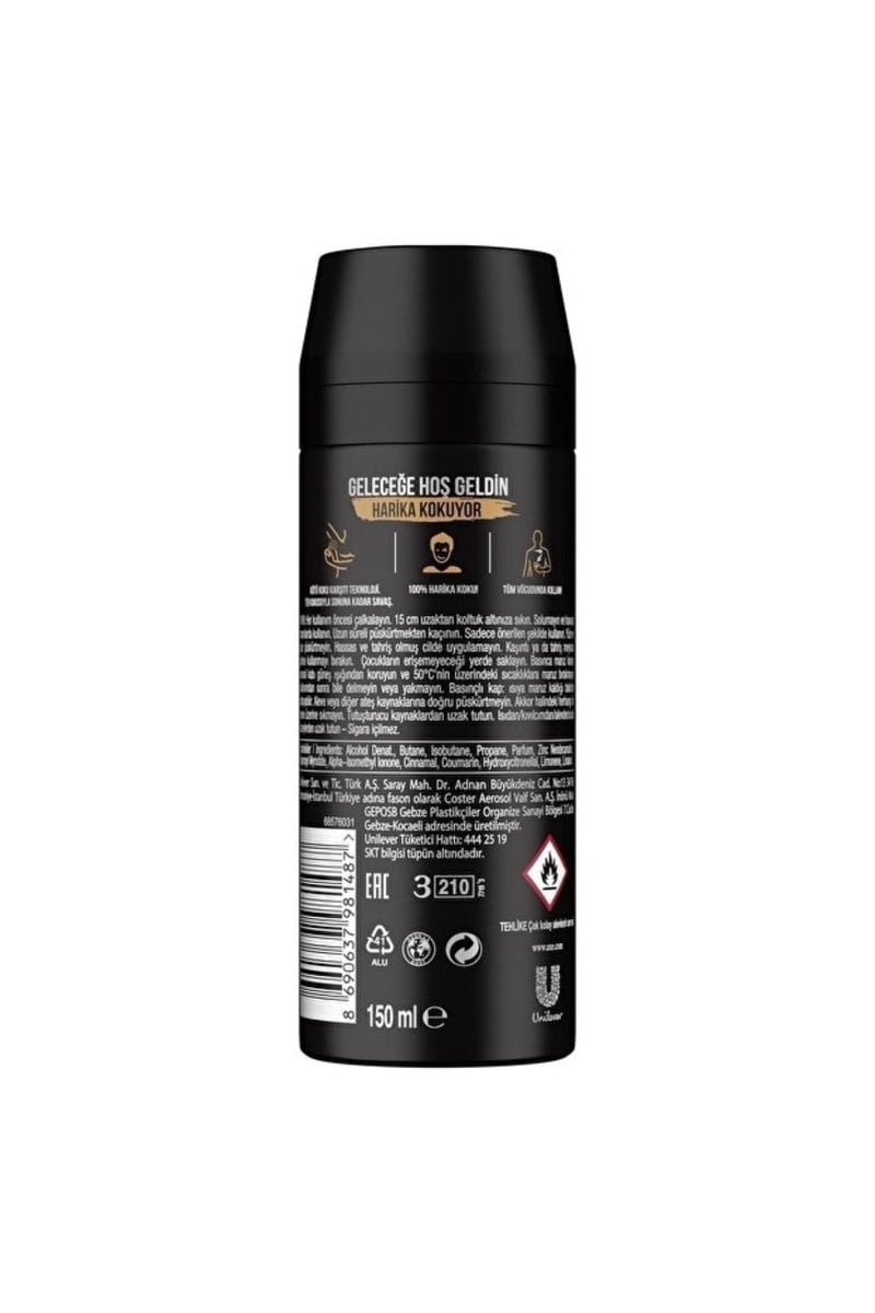 Axe Leather Cookies Erkek Sprey Deodorant 150 ml X 3