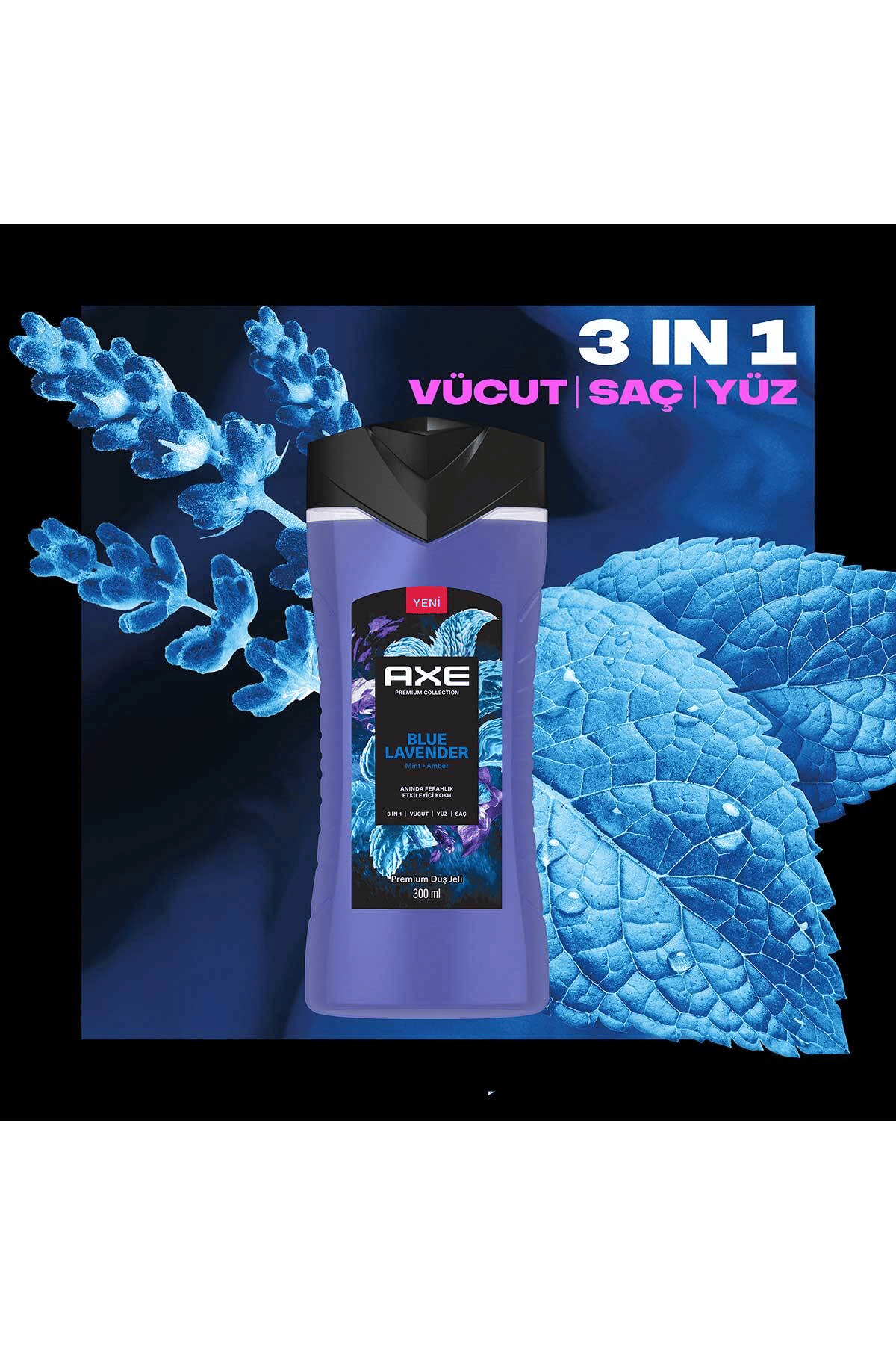 Axe Premium Collection Duş Jeli Blue Lavender 3 In 1 Vücut Saç Yüz 300 ml X2