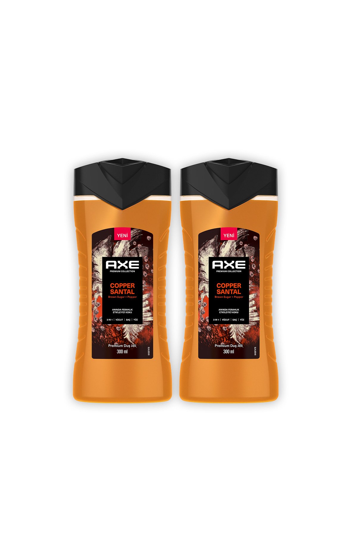 Axe Premium Collection Duş Jeli Copper Santal 3 In 1 Vücut Saç Yüz 300 ml X2