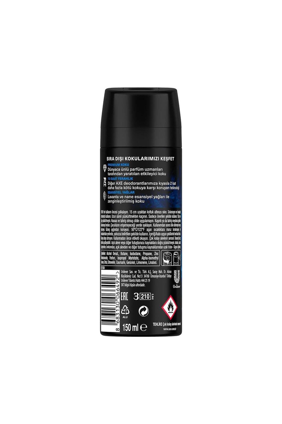 Axe Premium Collection Erkek Sprey Deodorant Blue Lavender 72 Saat Ferahlık 150 ml