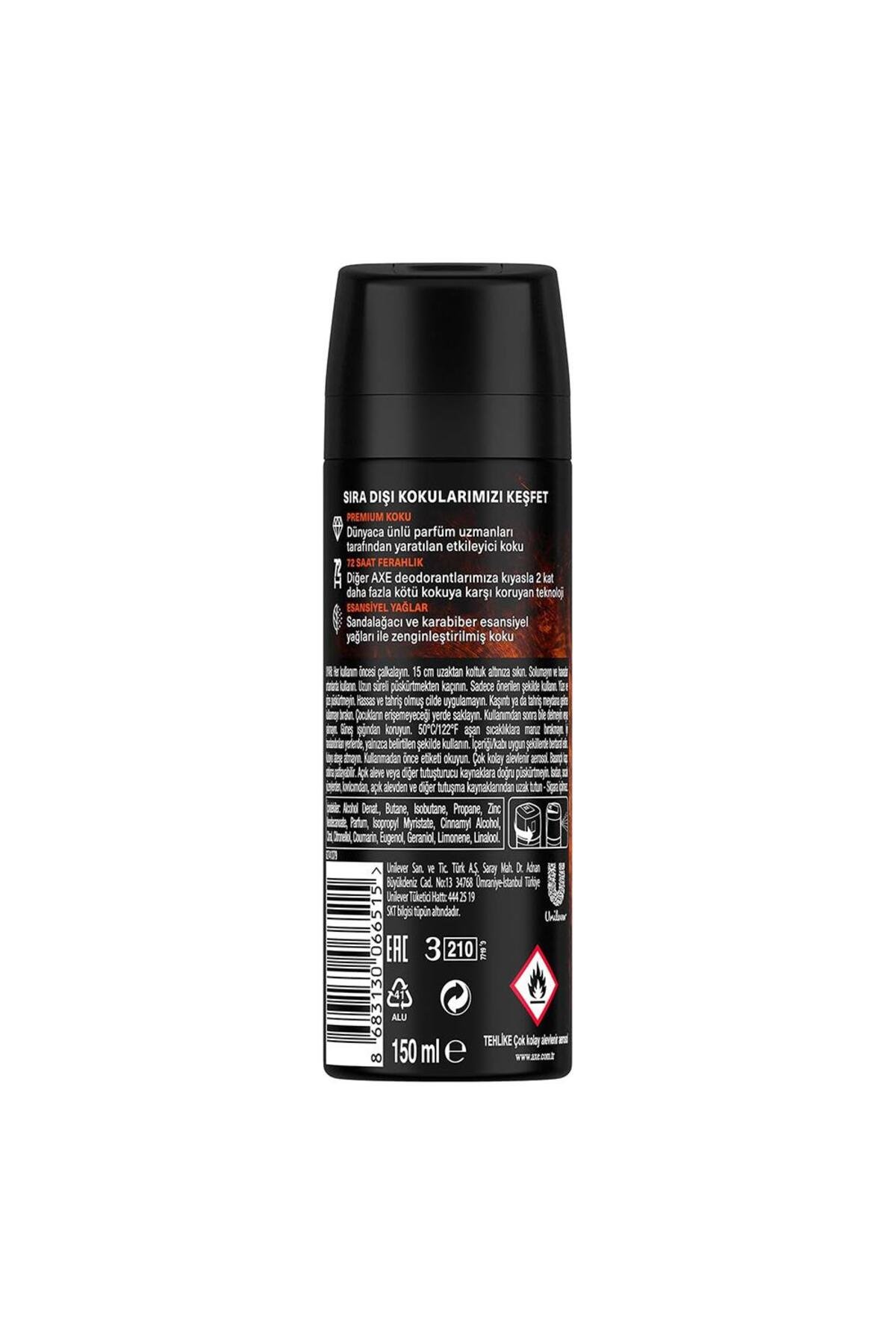 Axe Premium Collection Erkek Sprey Deodorant Copper Santal 72 Saat Ferahlık 150 ml