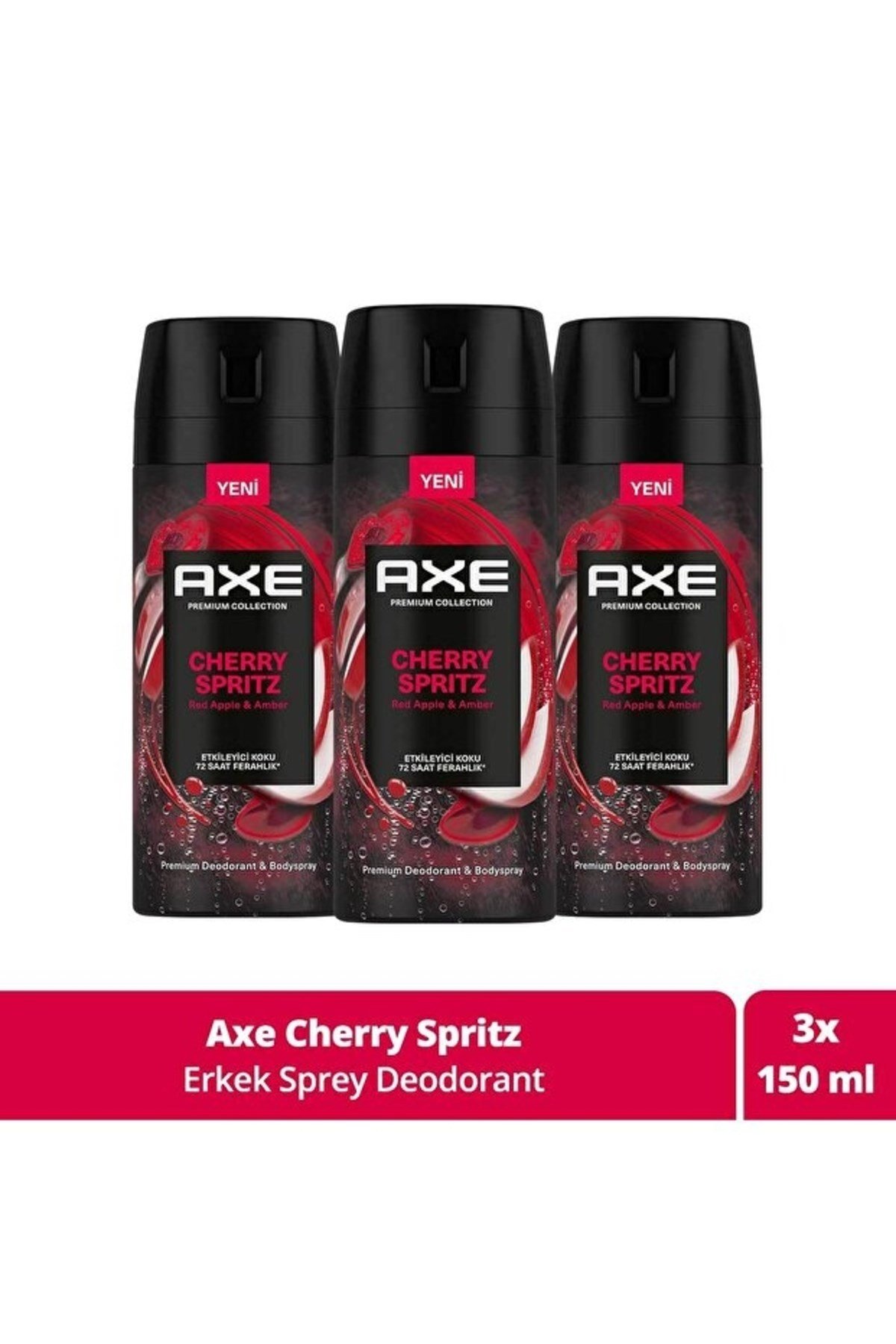 Axe Premium Collection Erkek Sprey Deodorant Cherry Spritz 150 ml x3