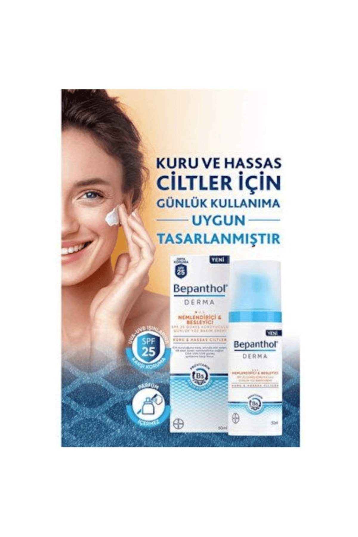 Bepanthol Derma Nemlendirici & Besleyici Spf 25 Günlük Yüz Kremi 50ml 2 Adet