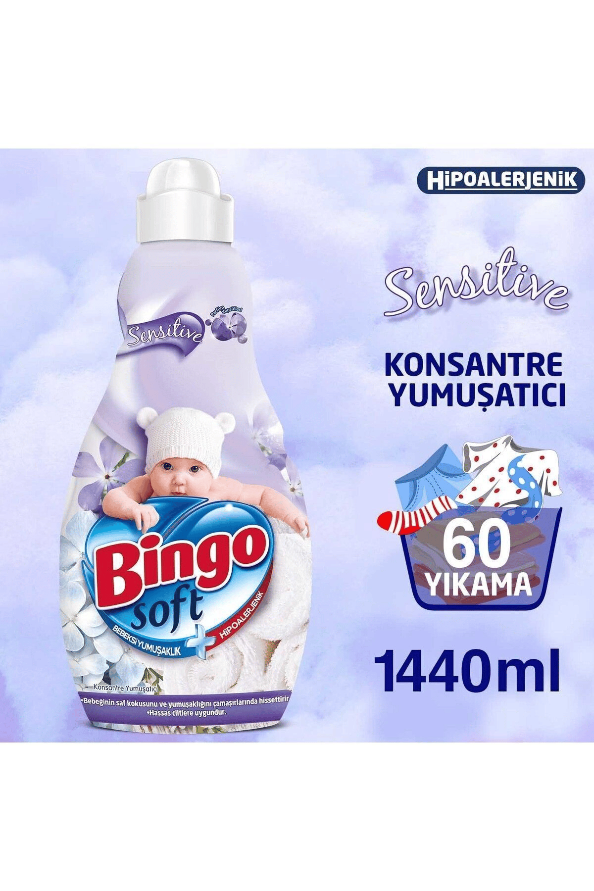 Bingo Soft Sensitive Konsantre Yumuşatıcı 1440 ml