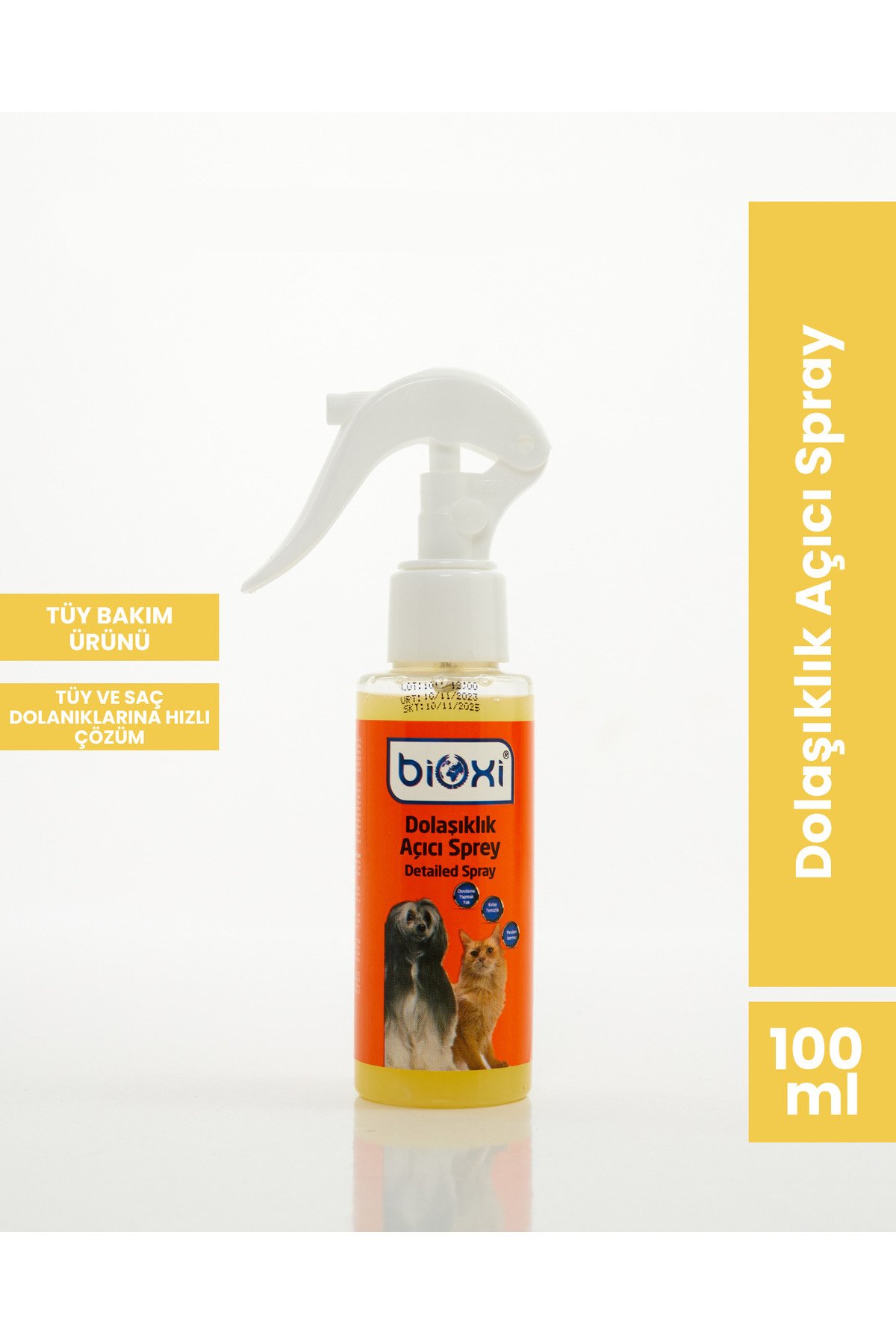 Bioxi Dolaşıklık, Önleyici, Kedi Kıtık Açıcı, Kolay Tarama, Kedi, Köpek Tüy Bakım Spreyi 100ml