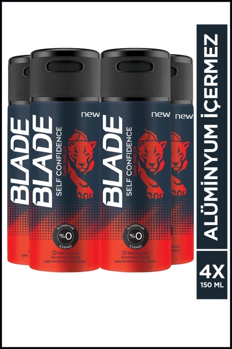 Blade Self Confidence Erkek Alüminyumsuz Deodorant 4x150 Ml