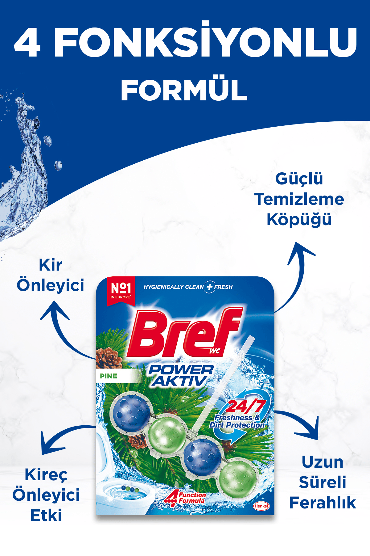 Bref Power Aktiv Çam Tekli 50 gr x5 Adet