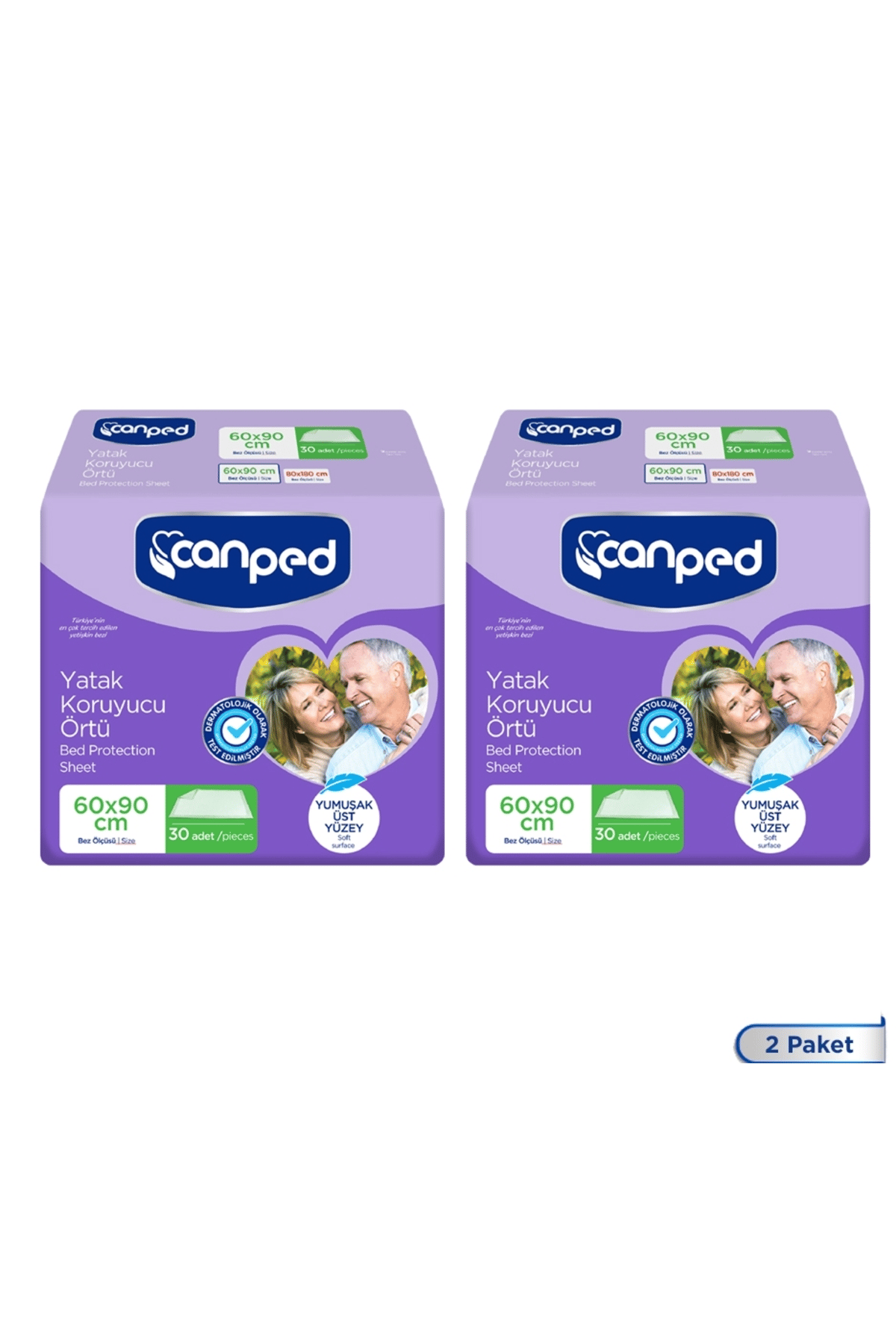 Canped Yatak Koruyucu Örtü Ekstra Örtü 60*90 cm 10'lu x6 Adet