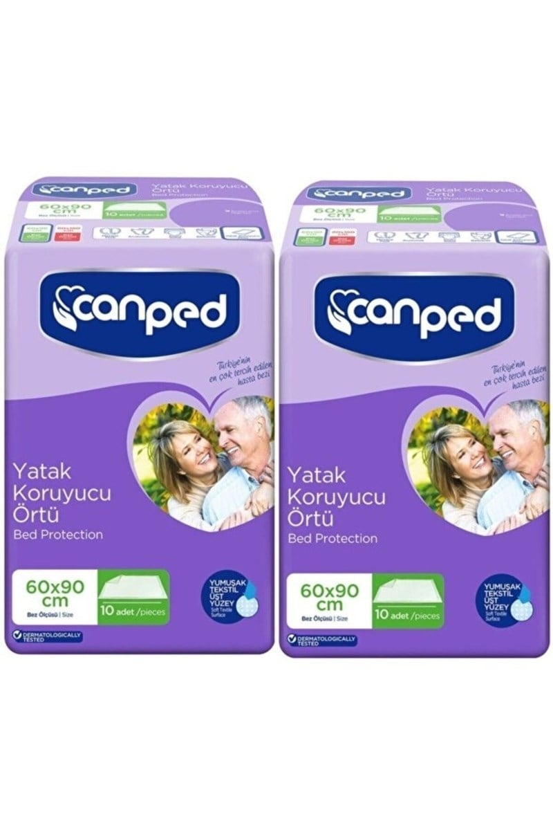 Canped Yatak Koruyucu Örtü Ekstra Örtü 60*90 cm 10'lu x2 Adet