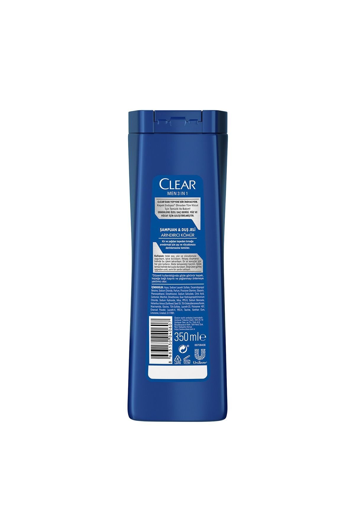 Clear Men Şampuan Ve Duş Jeli Arındırıcı Kömür 350 ml