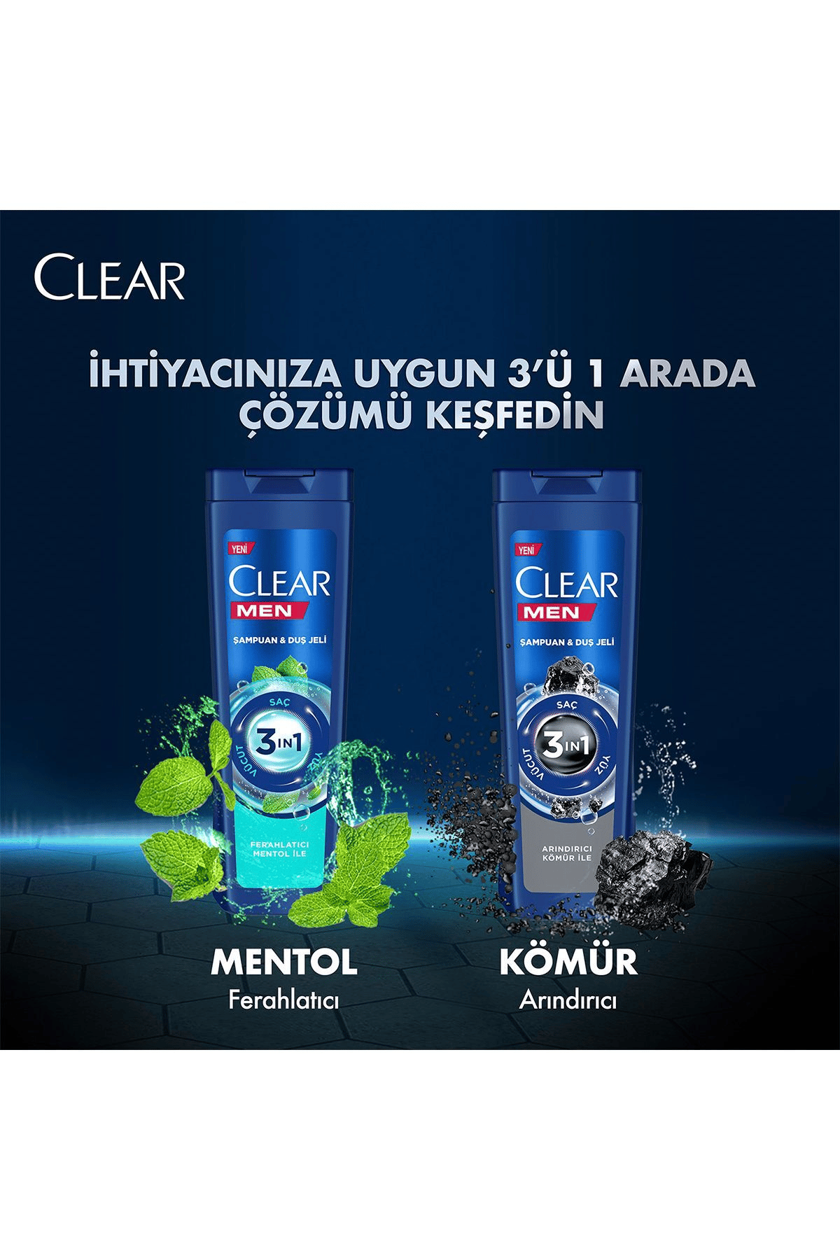 Clear Men Şampuan Ve Duş Jeli Arındırıcı Kömür 350 ml