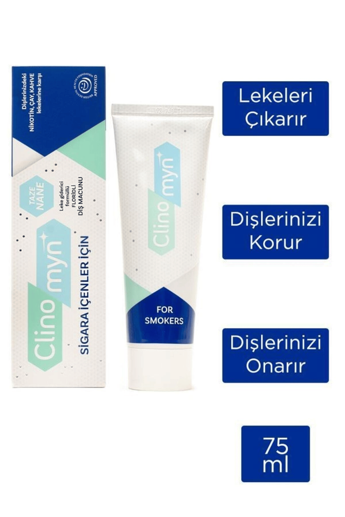 Clinomyn Sigara Içenler Için Smokers Diş Beyazlatan Leke Giderici Diş Macunu 75 ml x 6 adet