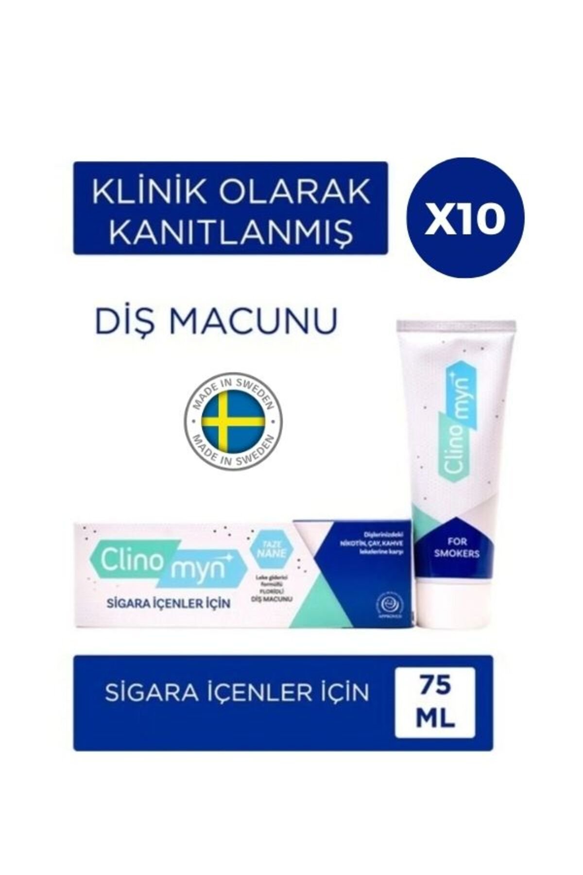 Clinomyn Sigara Içenler Için Smokers Diş Beyazlatan Leke Giderici Diş Macunu 75 ml x 10 adet