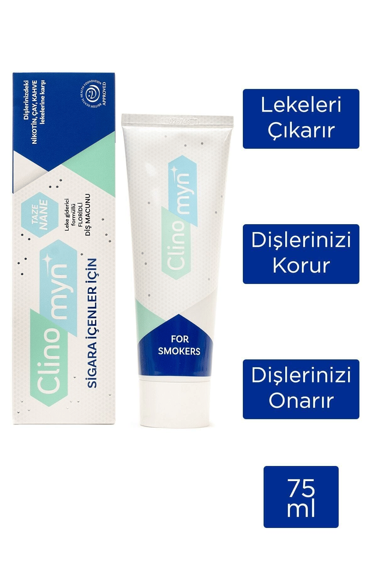 Clinomyn Sigara Içenler Için Smokers Diş Beyazlatan Leke Giderici Diş Macunu 75 ml x 5 adet