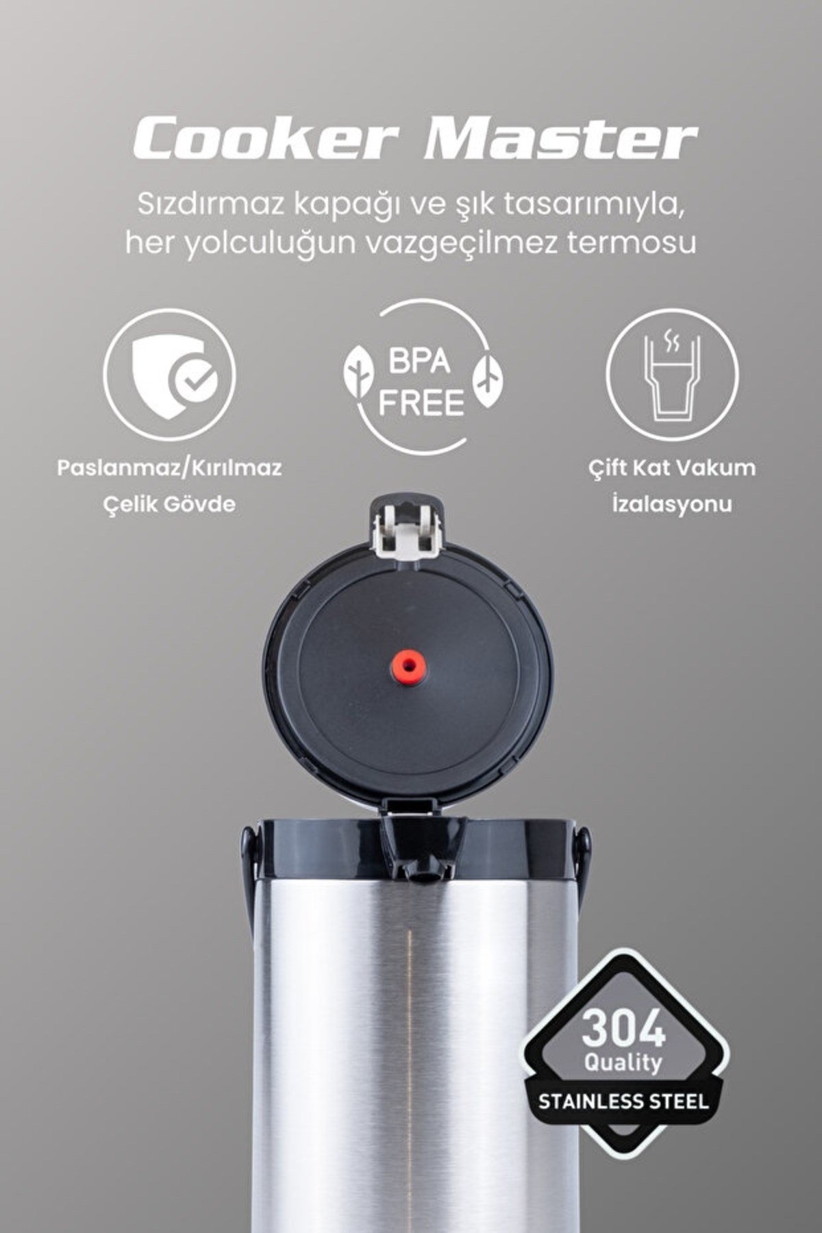 Cooker 3,5 Litre Paslanmaz Çelik Termos Siyah CKR2008