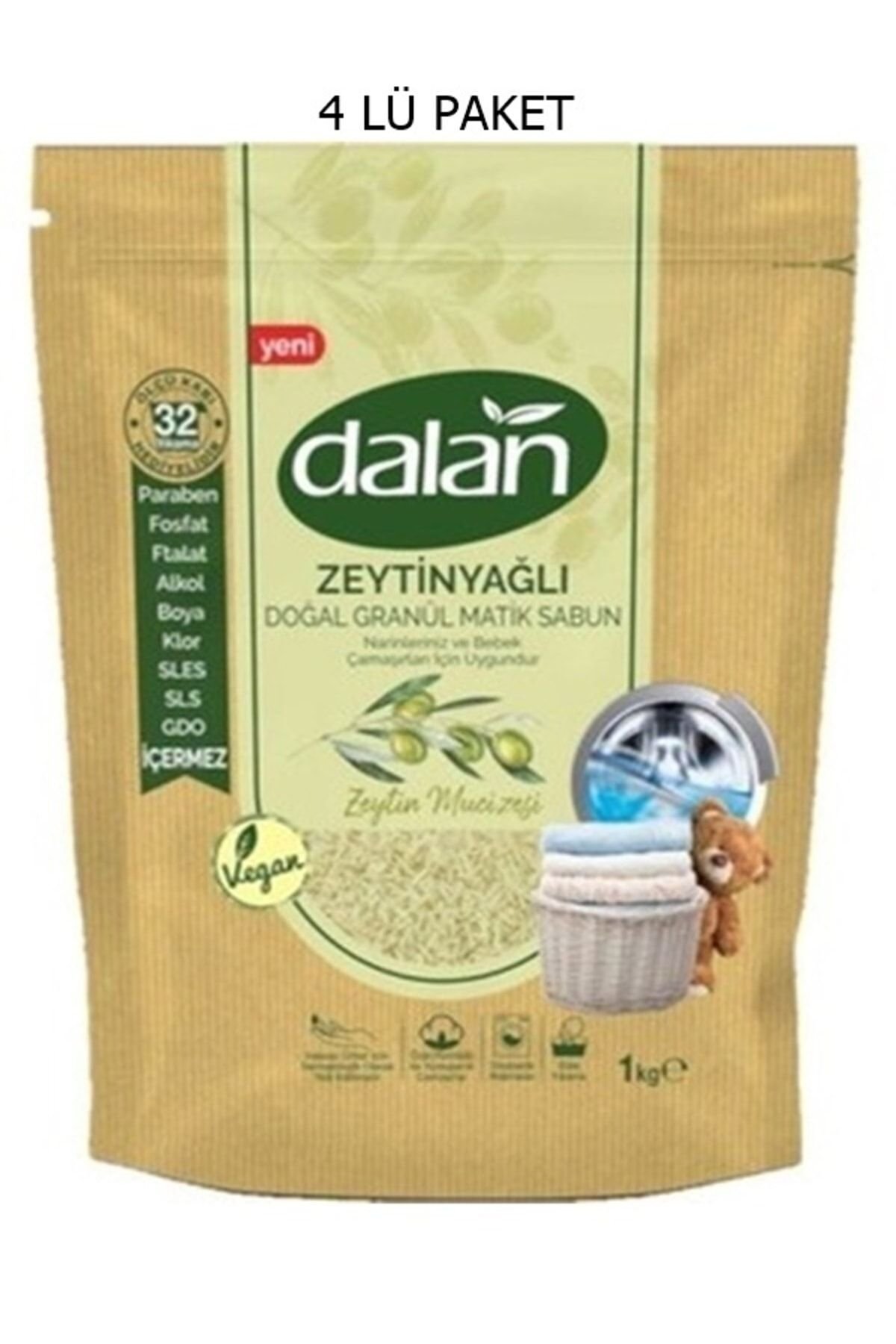 Dalan Granül Zeytinyağlı Sabun 1 Kg x4 Adet 
