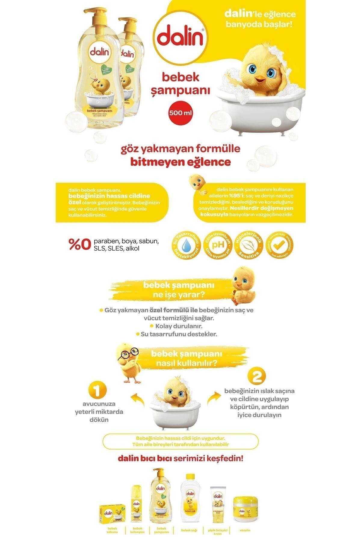 Dalin Şampuan 900ml X 5 Adet
