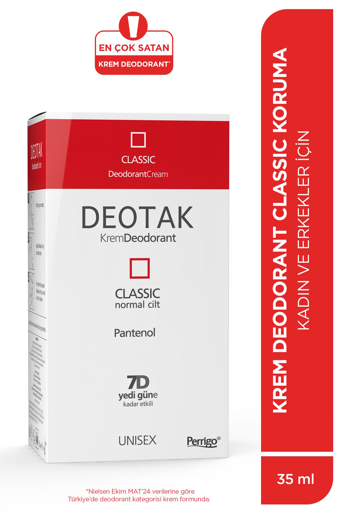 Deotak Classic Koruma 7 Güne Kadar Etkili Krem Deodorant 35 ml x 4 Adet