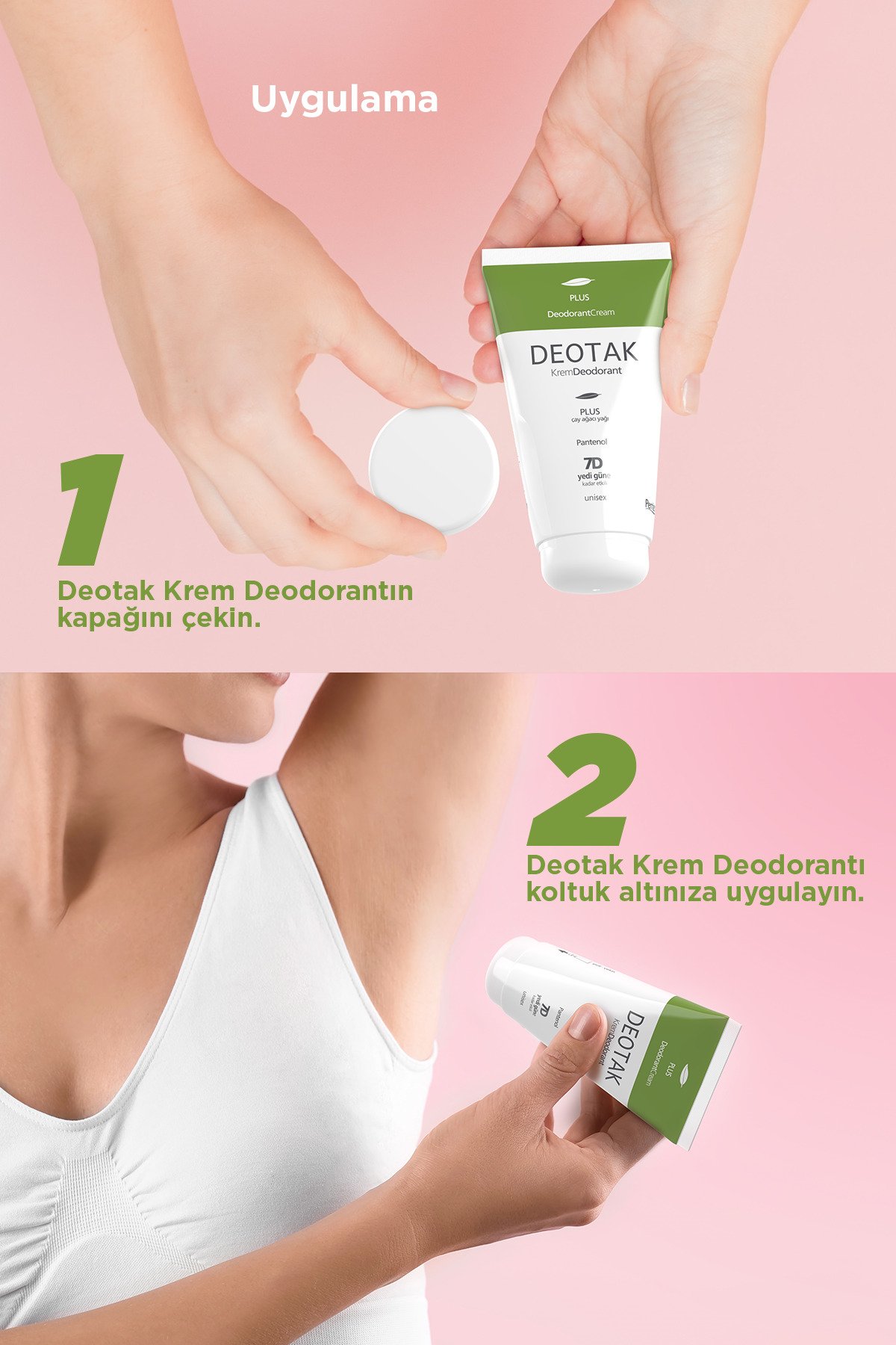 Deotak Plus Ekstra Koruma 7 Güne Kadar Etkili Krem Deodorant 35 ml x 4 Adet
